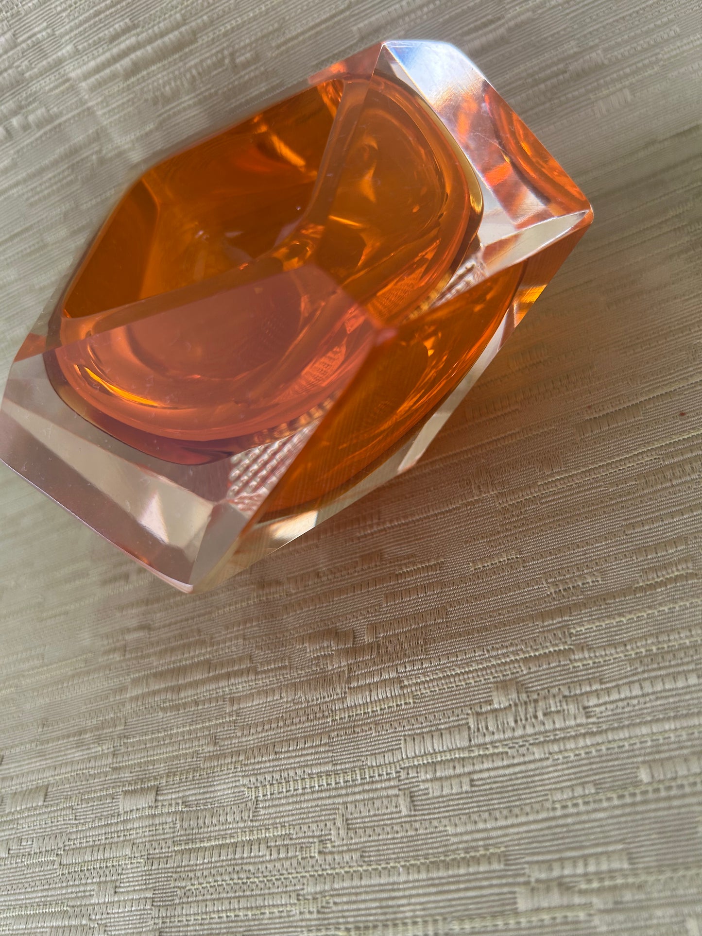 Vintage Italian Murano Glass attributed to Flavio Poli for Seguso 1960s in Vibrant Orange