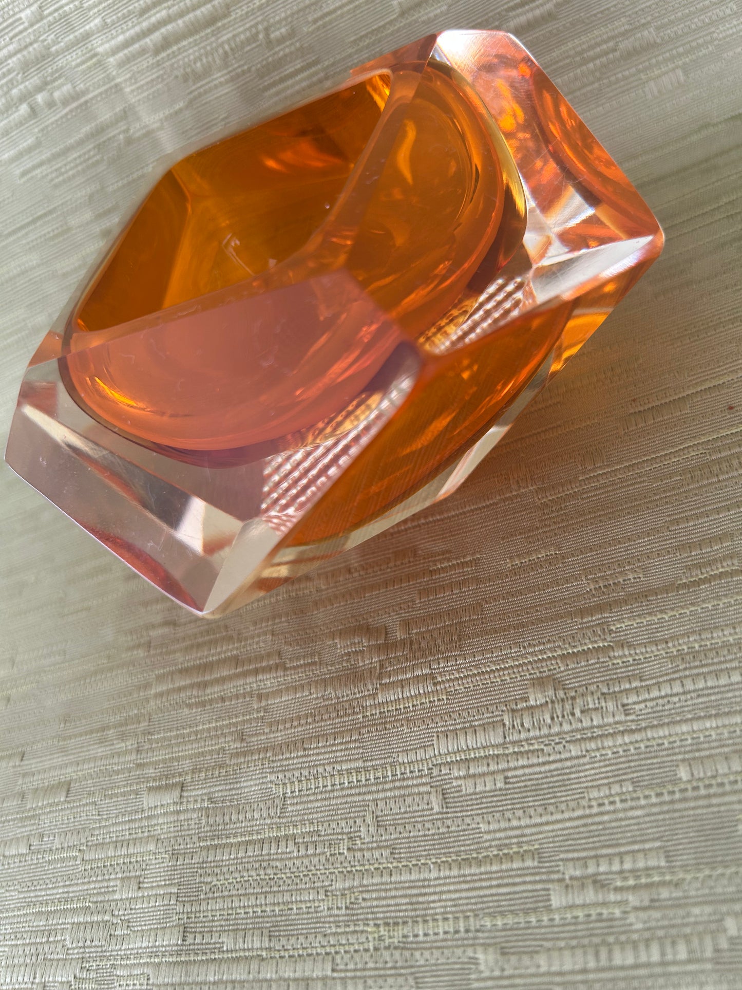 Vintage Italian Murano Glass attributed to Flavio Poli for Seguso 1960s in Vibrant Orange