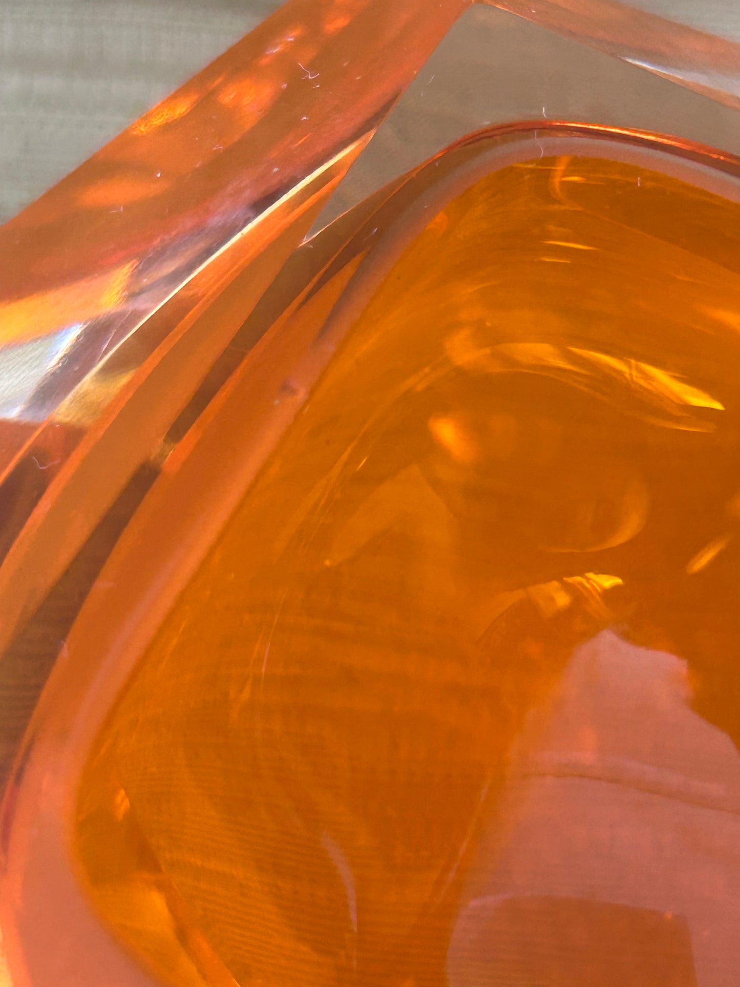 Vintage Italian Murano Glass attributed to Flavio Poli for Seguso 1960s in Vibrant Orange