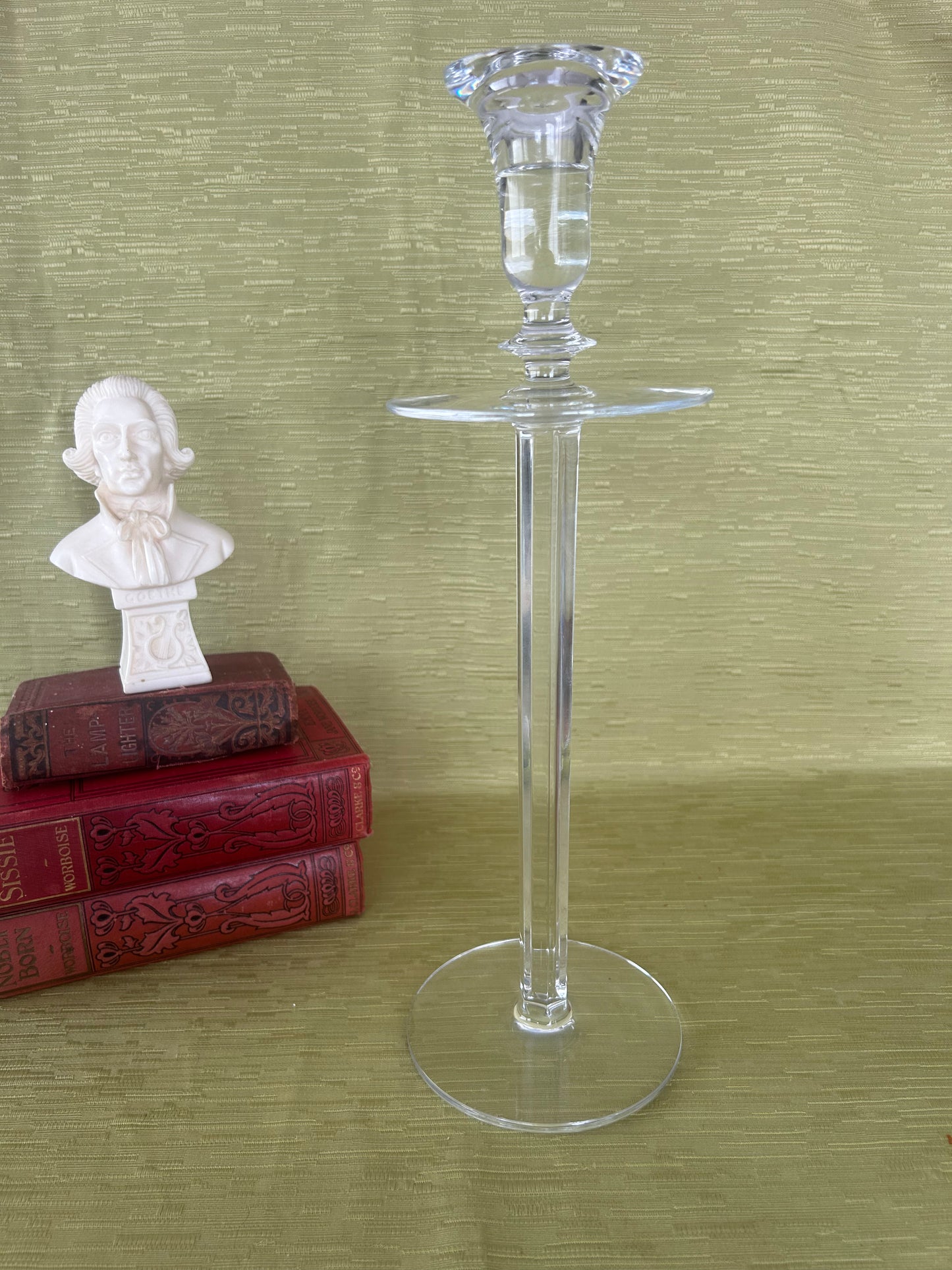 Stunning Louise Kennedy Pair of Large Crystal Candlesticks