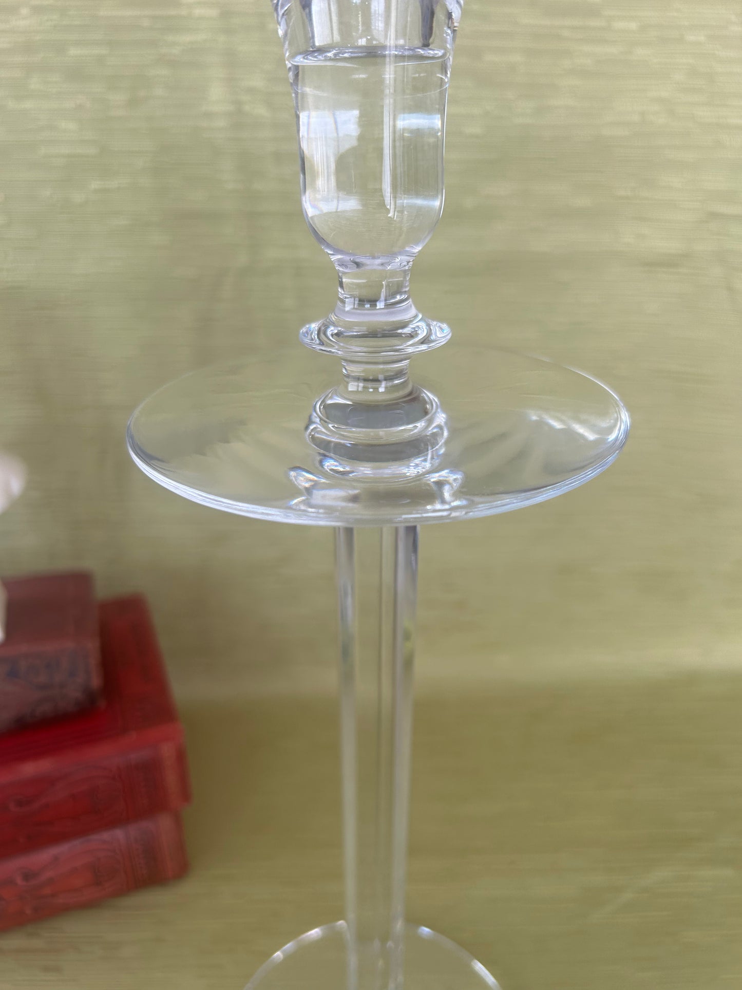 Stunning Louise Kennedy Pair of Large Crystal Candlesticks