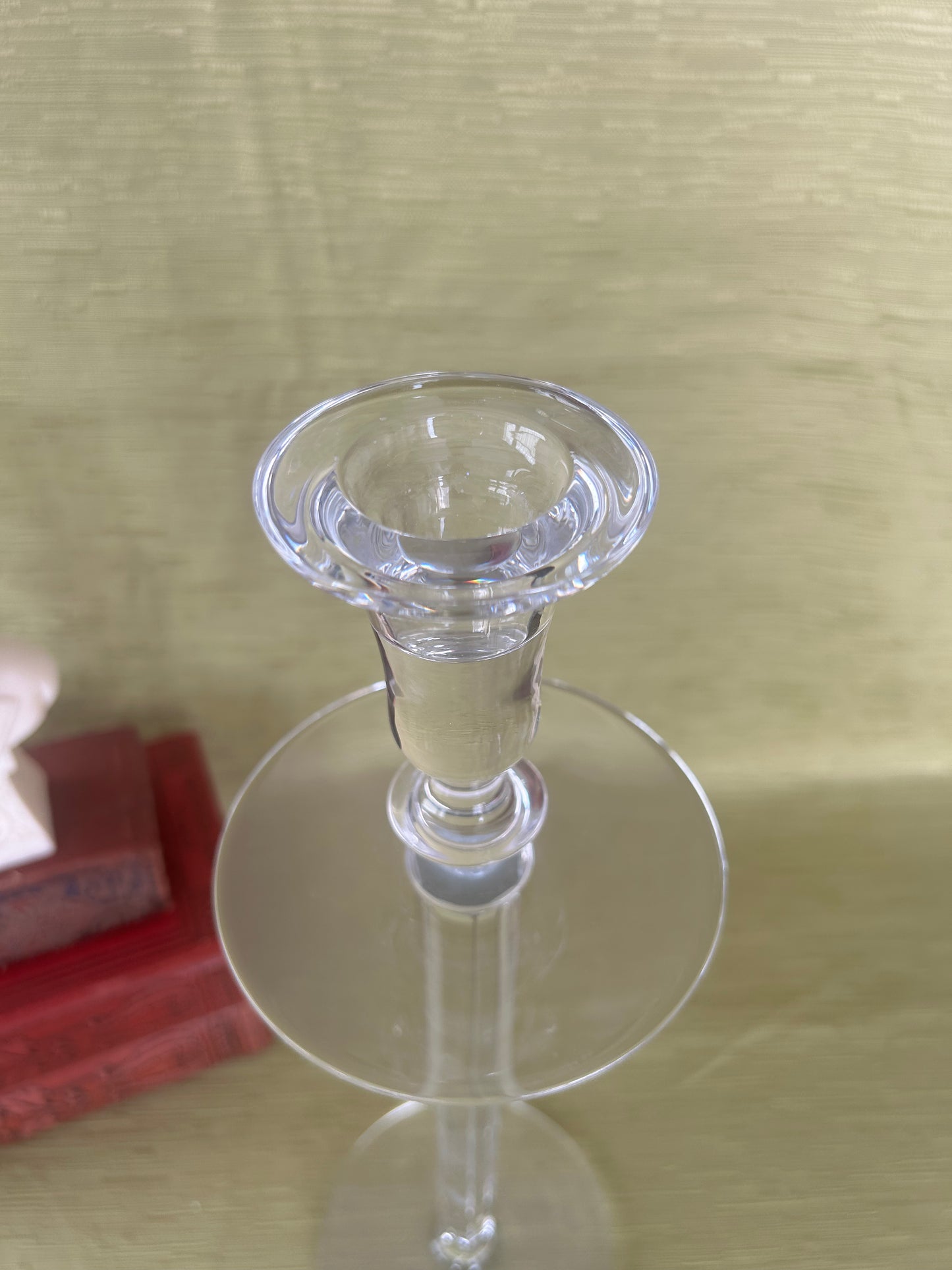 Stunning Louise Kennedy Pair of Large Crystal Candlesticks
