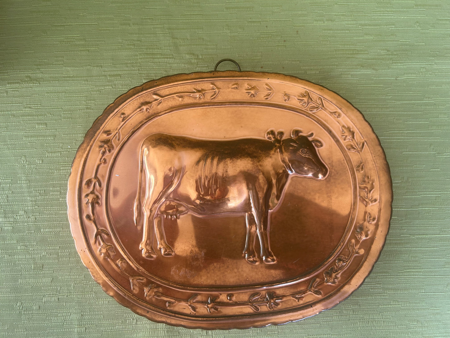 Vintage Copper Cow Bull Wall Plaque