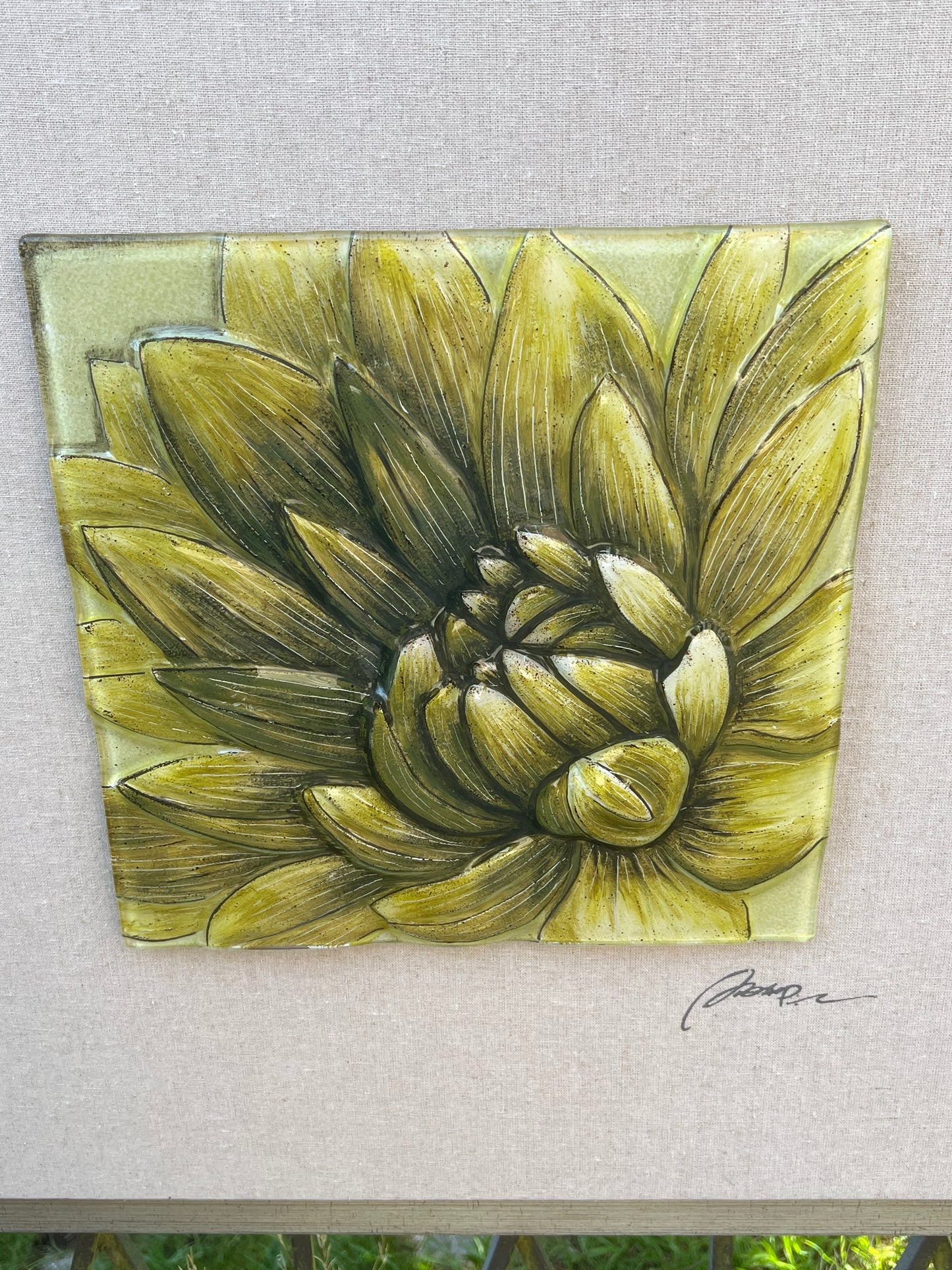 Rob Pohl Decoupage 3D Glass / Canvas Framed Signed Art