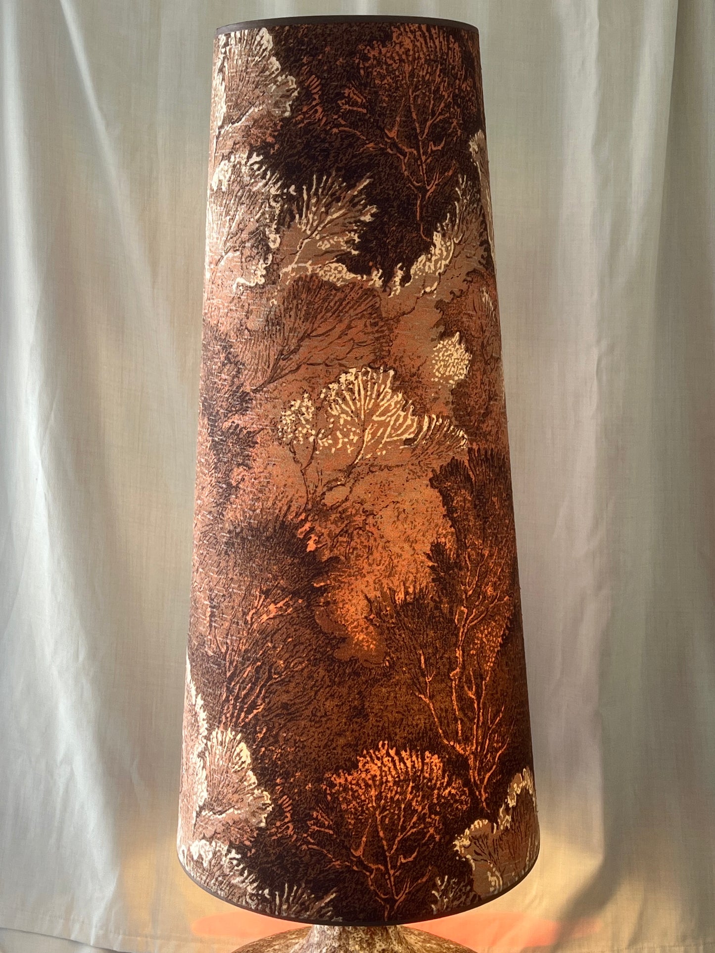 Mid-Century Stein Keramik Fat Lava Double Bulb Lamp including shade