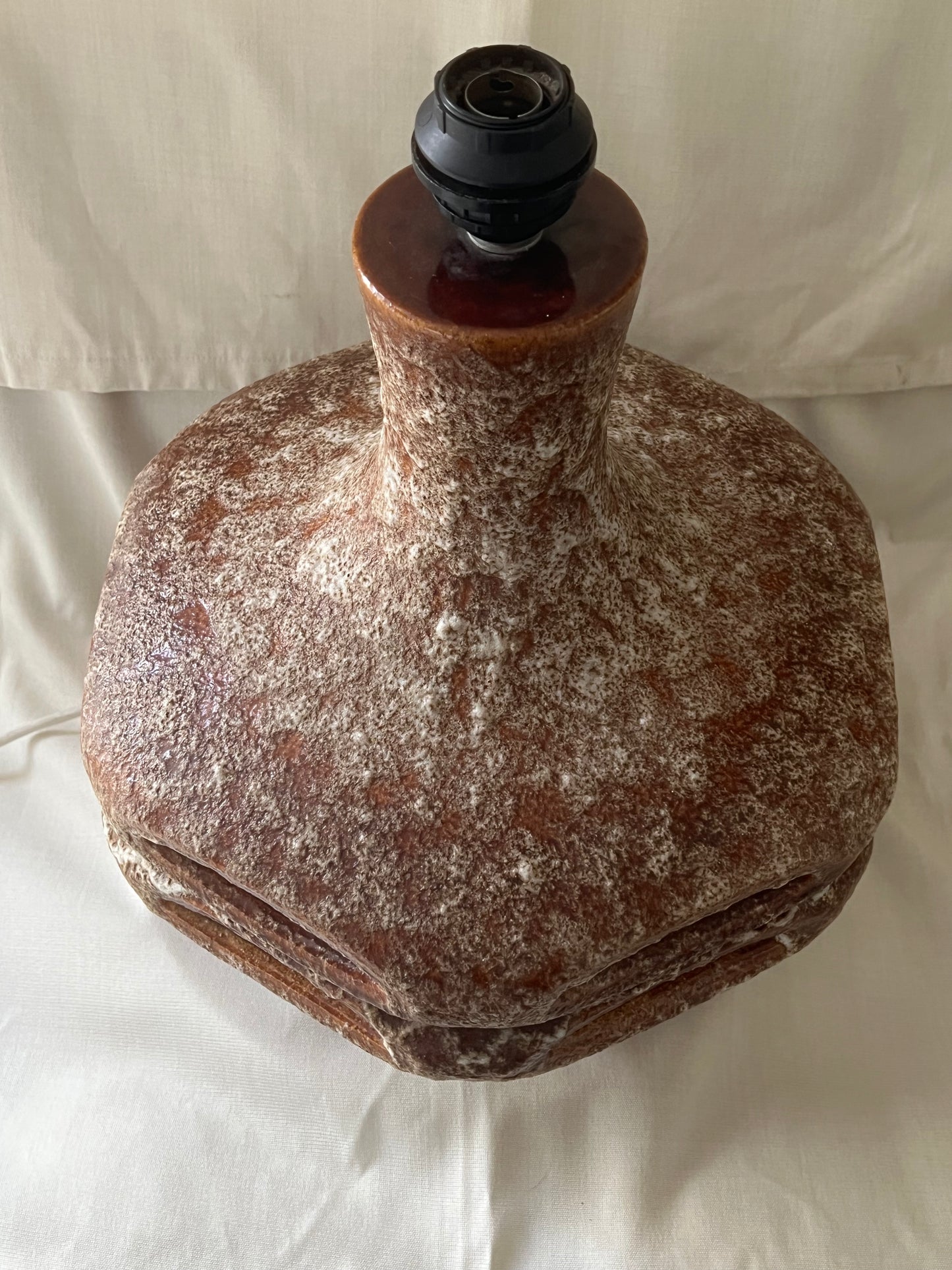Mid-Century Stein Keramik Fat Lava Double Bulb Lamp including shade