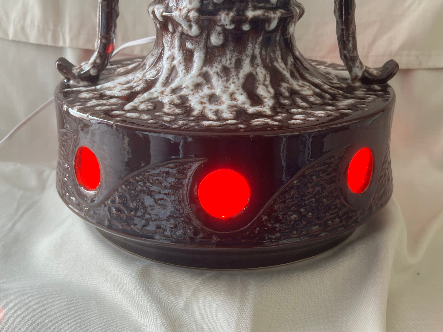 Mid-Century Fat Lava Double handled Bulb Lamp