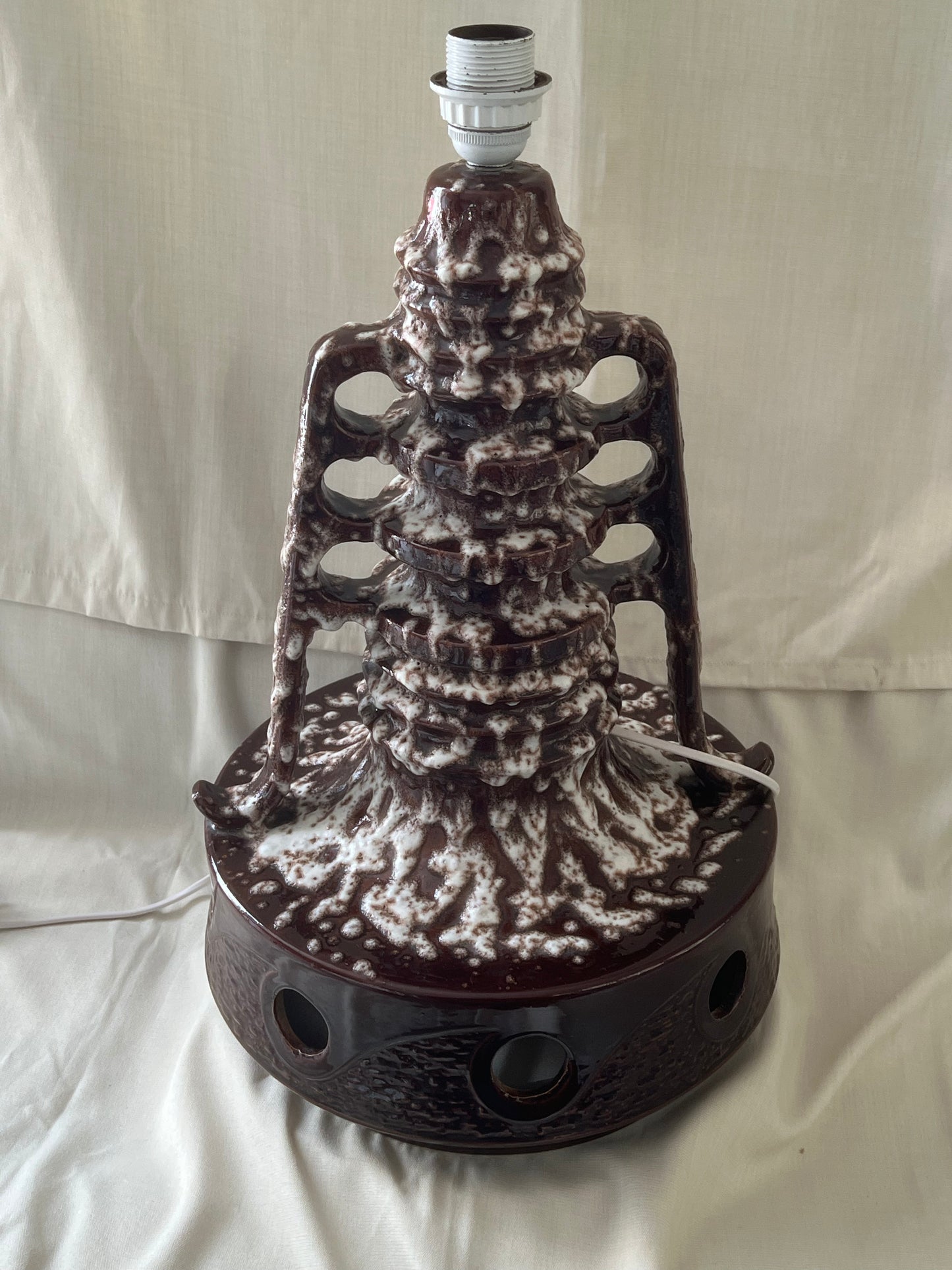 Mid-Century Fat Lava Double handled Bulb Lamp
