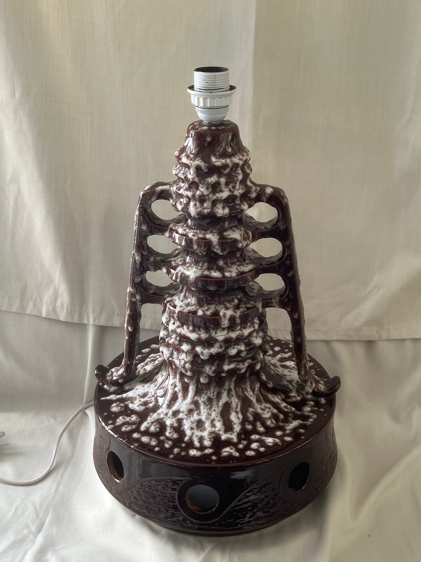 Mid-Century Fat Lava Double handled Bulb Lamp
