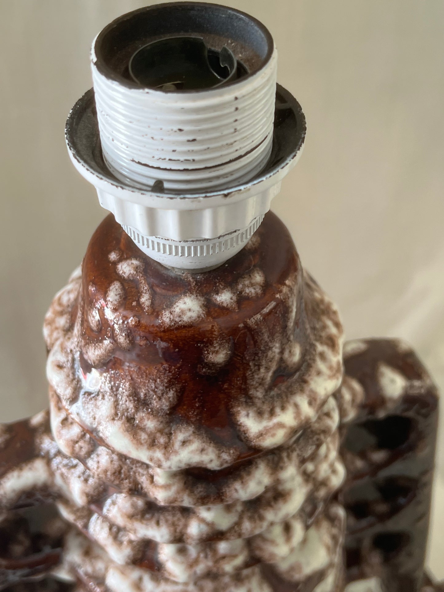 Mid-Century Fat Lava Double handled Bulb Lamp
