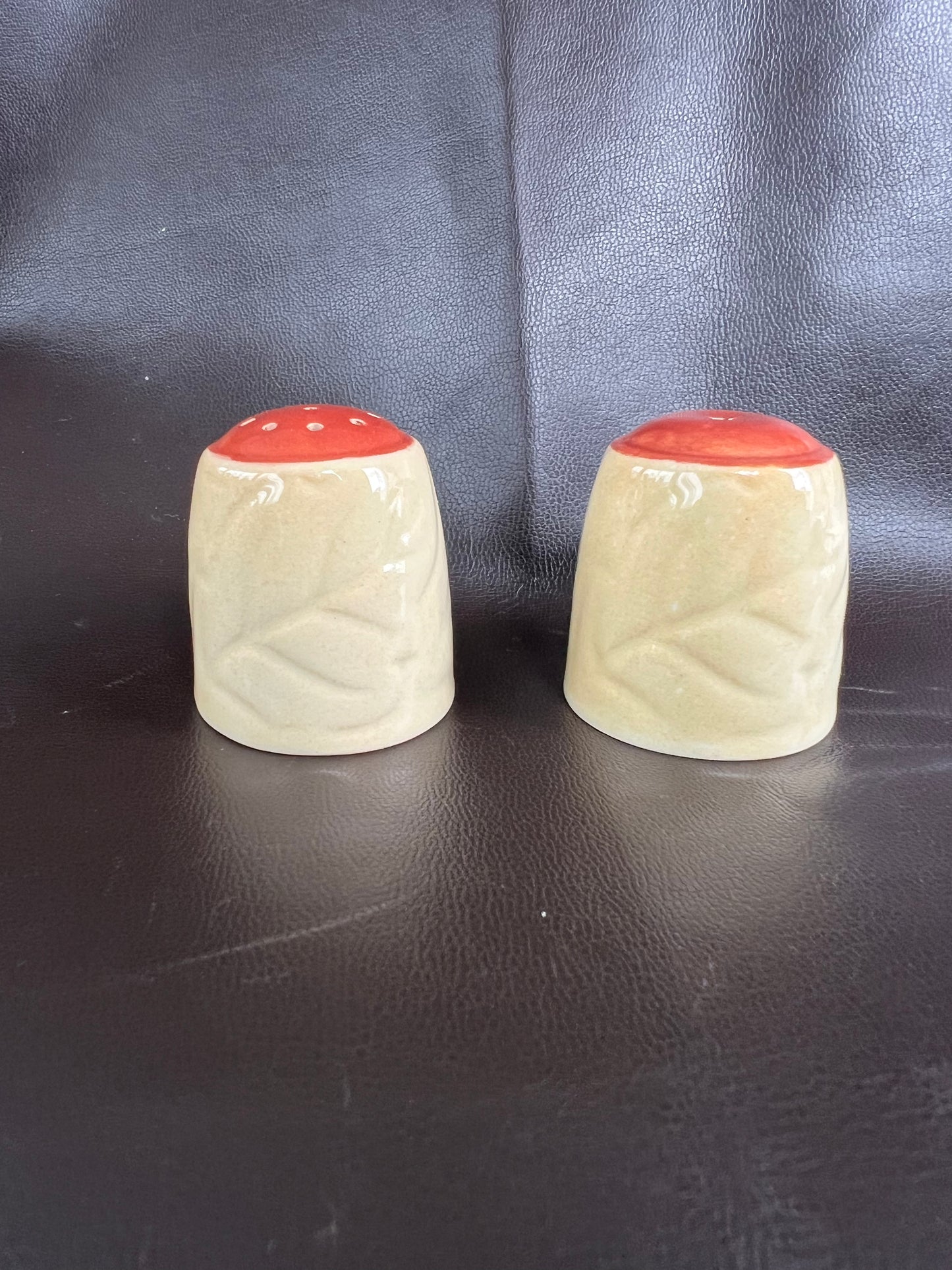Vintage Carlton Ware Leaf Design Salt & Pepper Pots Autumn Theme With Stoppers
