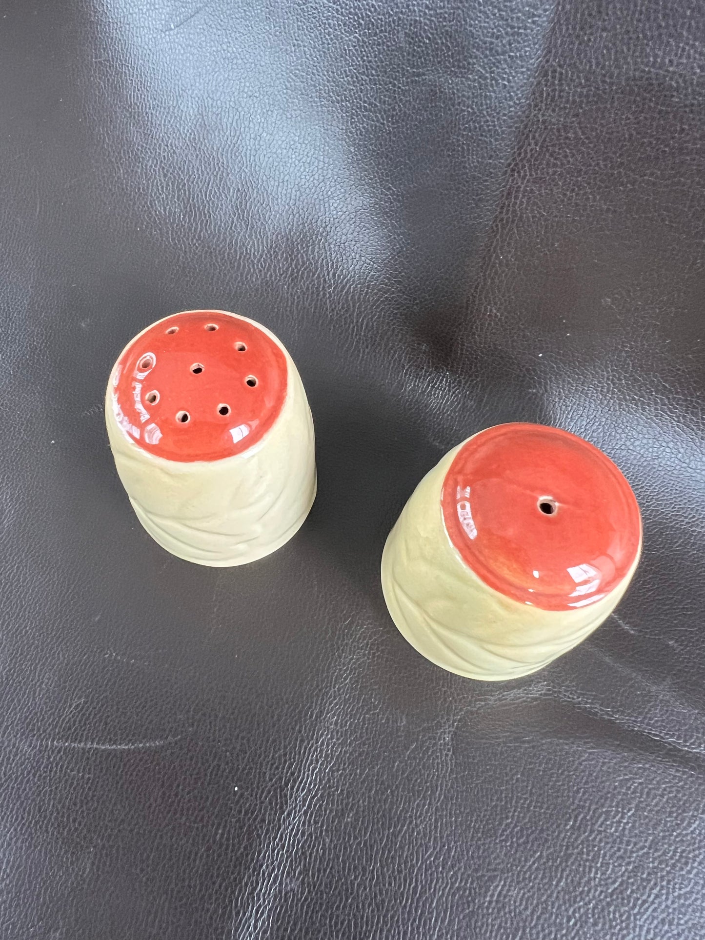 Vintage Carlton Ware Leaf Design Salt & Pepper Pots Autumn Theme With Stoppers