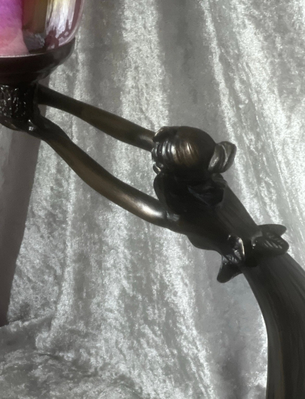 Vintage Art Nouveau style Bronze Effect Resin Table Lamp Lady