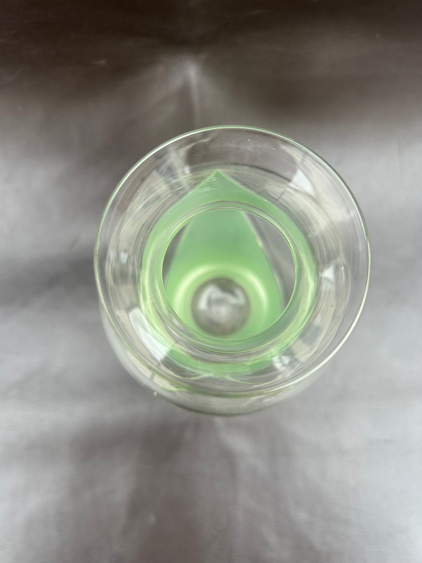 Genuine Art Deco Vase Green Frosted Glass and Etched Detail 1930s Era
