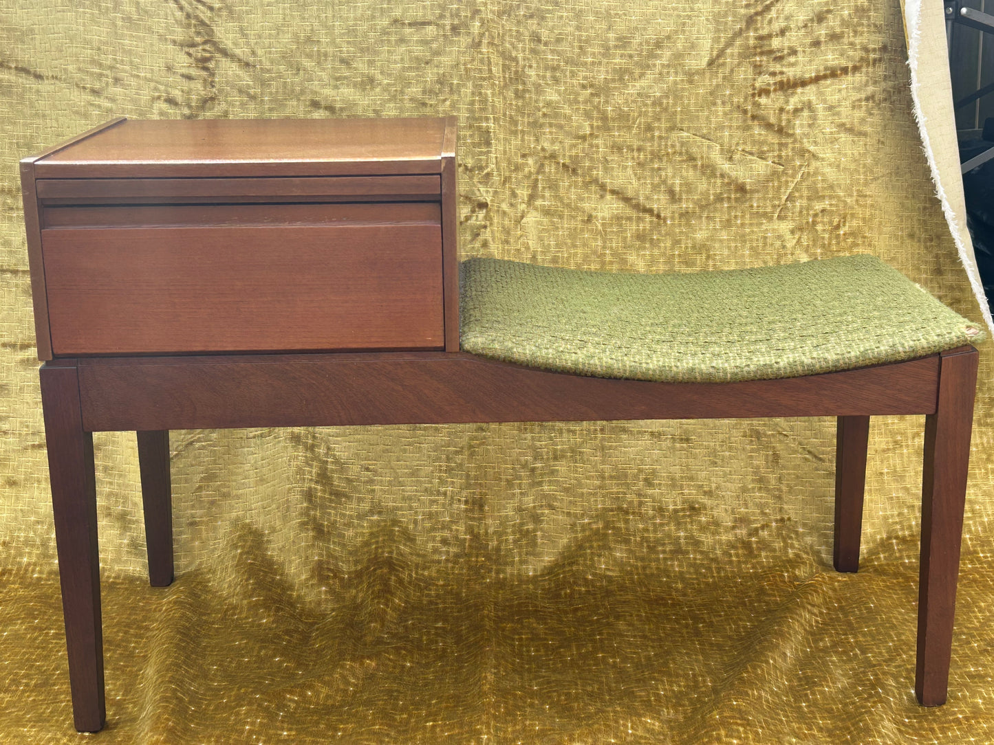Chippy Heath telephone table & seat 1960s/1970s With Pull Out Directory