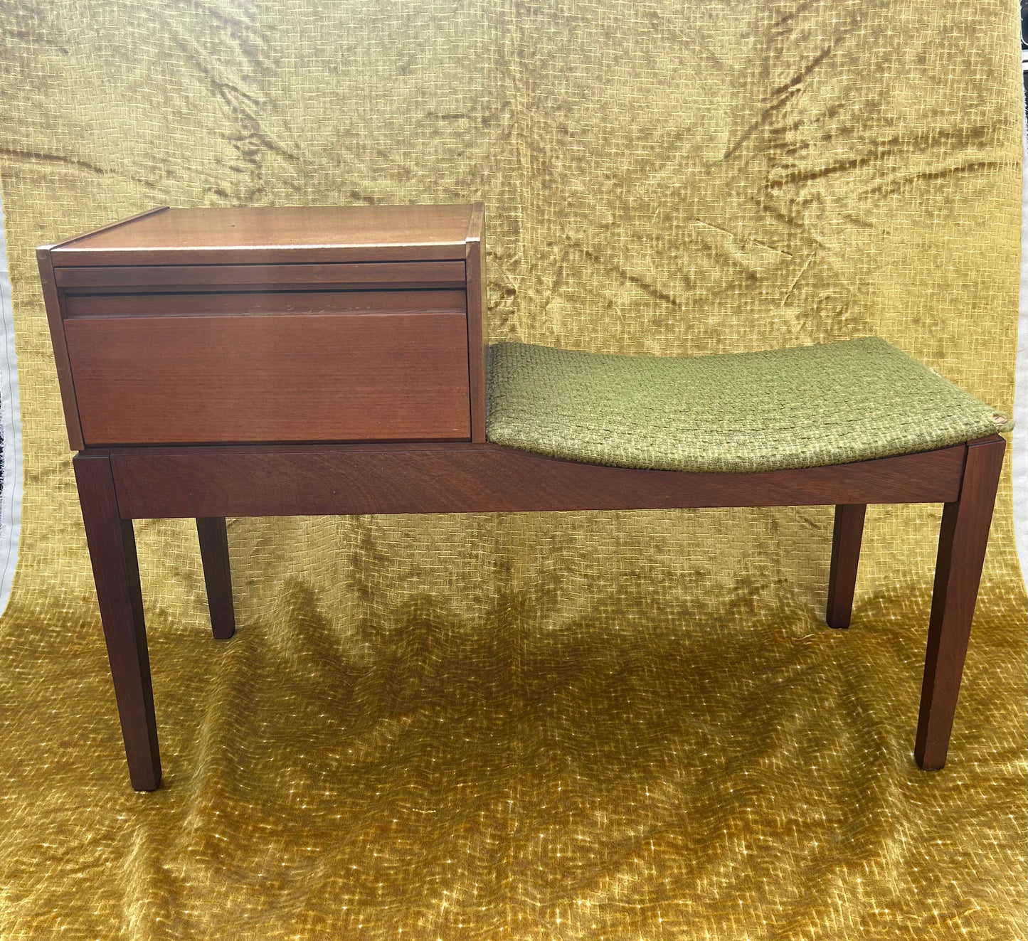 Chippy Heath telephone table & seat 1960s/1970s With Pull Out Directory