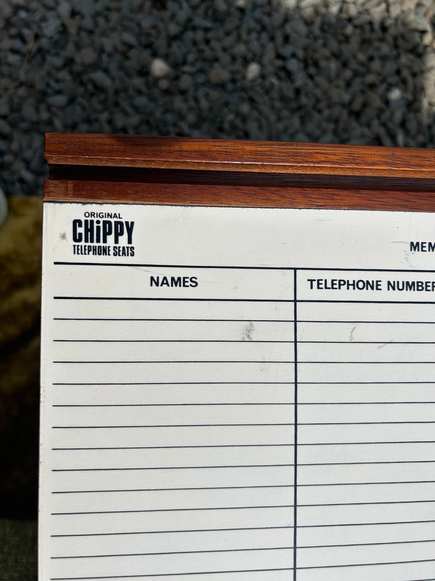 Chippy Heath telephone table & seat 1960s/1970s With Pull Out Directory