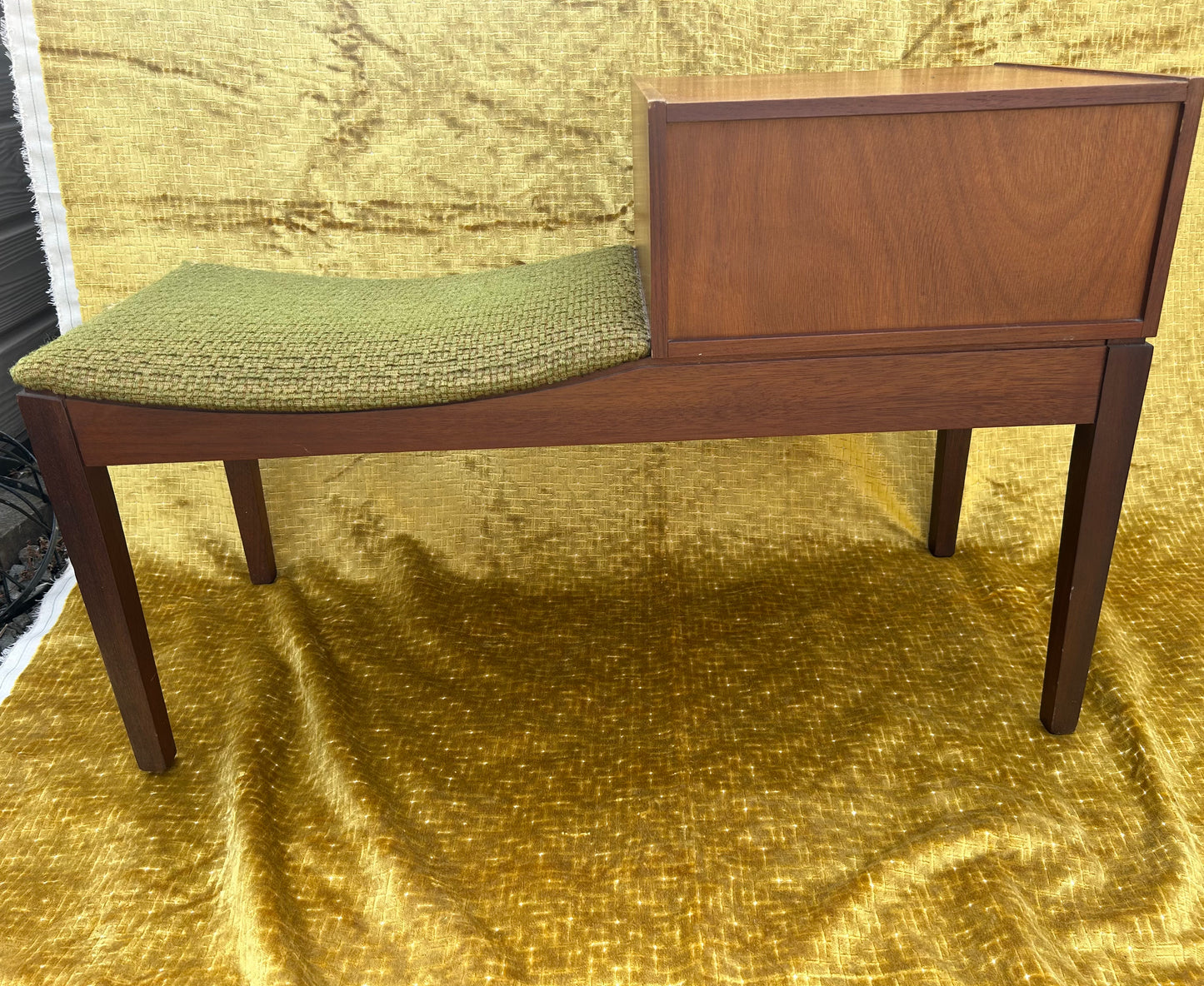 Chippy Heath telephone table & seat 1960s/1970s With Pull Out Directory