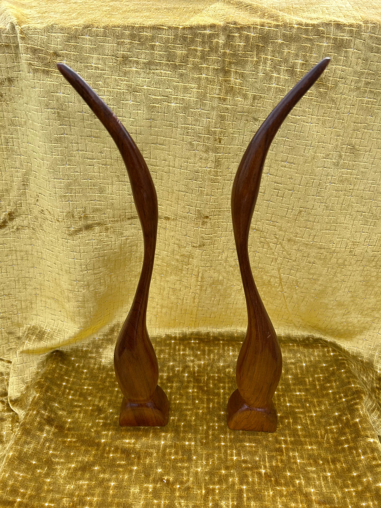 Vintage Retro Danish Teak Abstract Design Stalk Herons Birds Mid Century 1960s