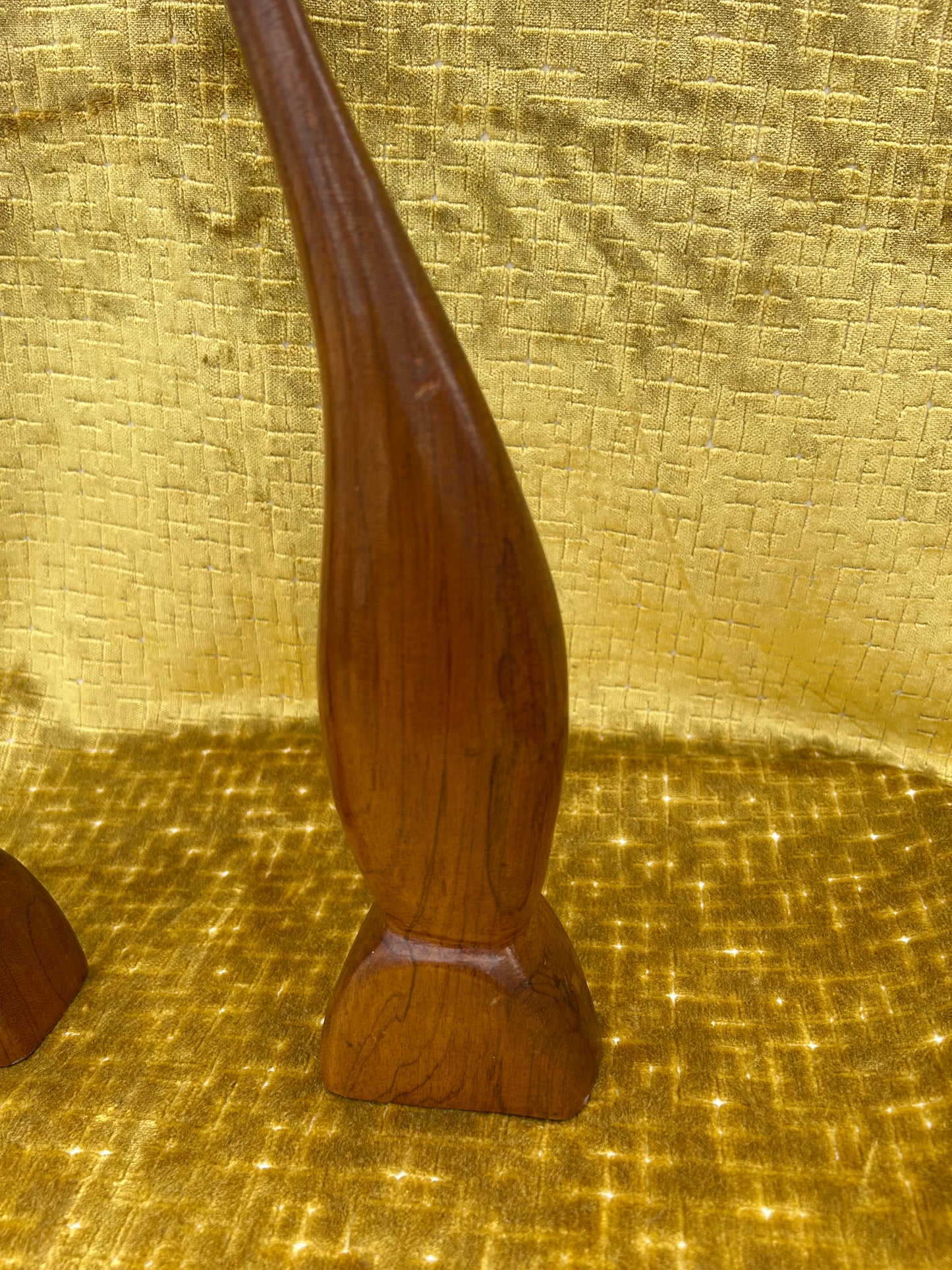 Vintage Retro Danish Teak Abstract Design Stalk Herons Birds Mid Century 1960s