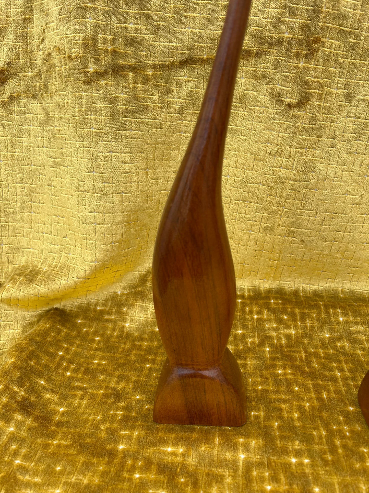 Vintage Retro Danish Teak Abstract Design Stalk Herons Birds Mid Century 1960s