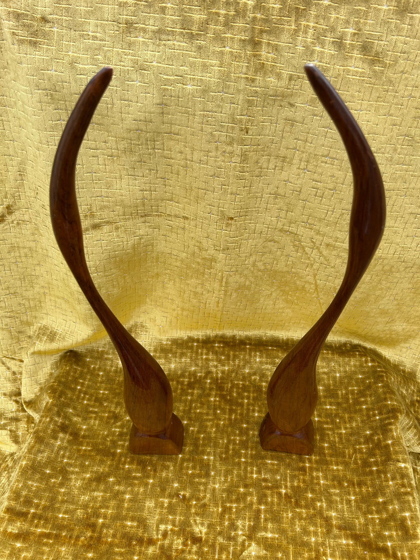 Vintage Retro Danish Teak Abstract Design Stalk Herons Birds Mid Century 1960s