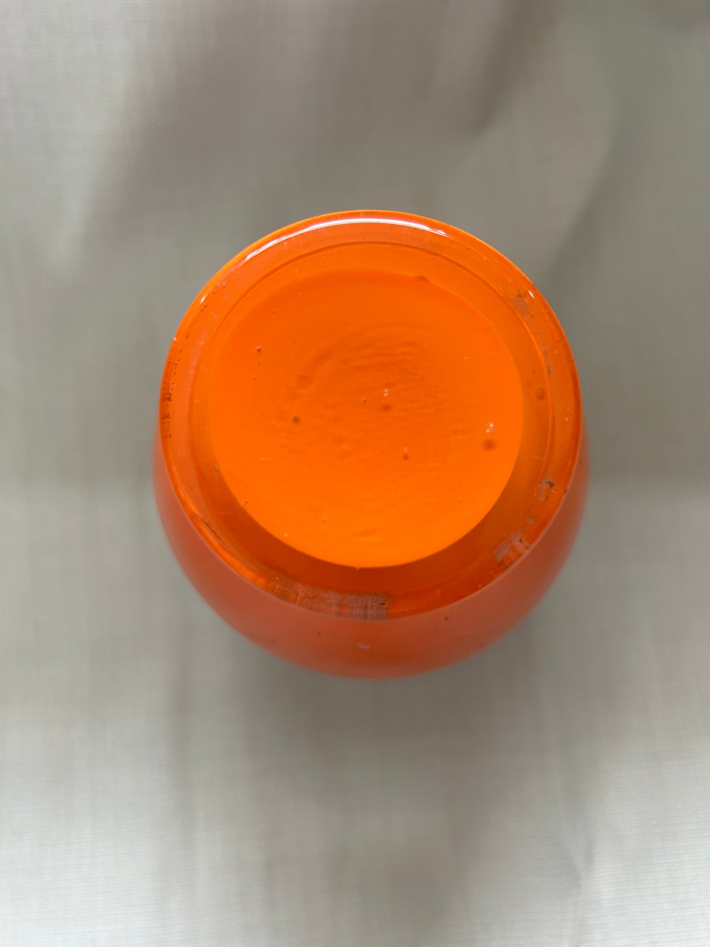 Pair Of Tango Art Deco Manner Of Loetz Orange Glass Vases Czech Bohemian
