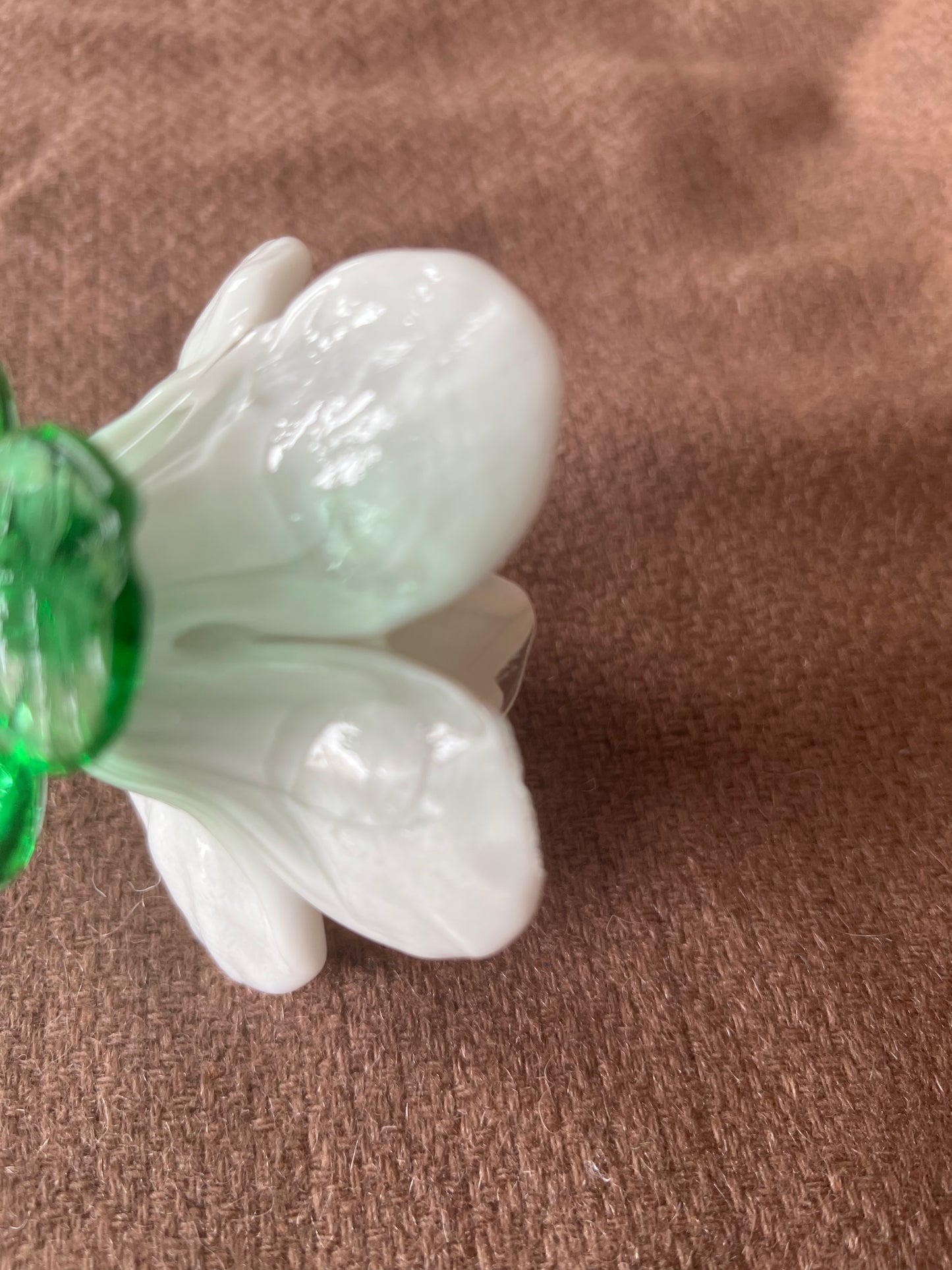 Large Murano Style Glass White Flower