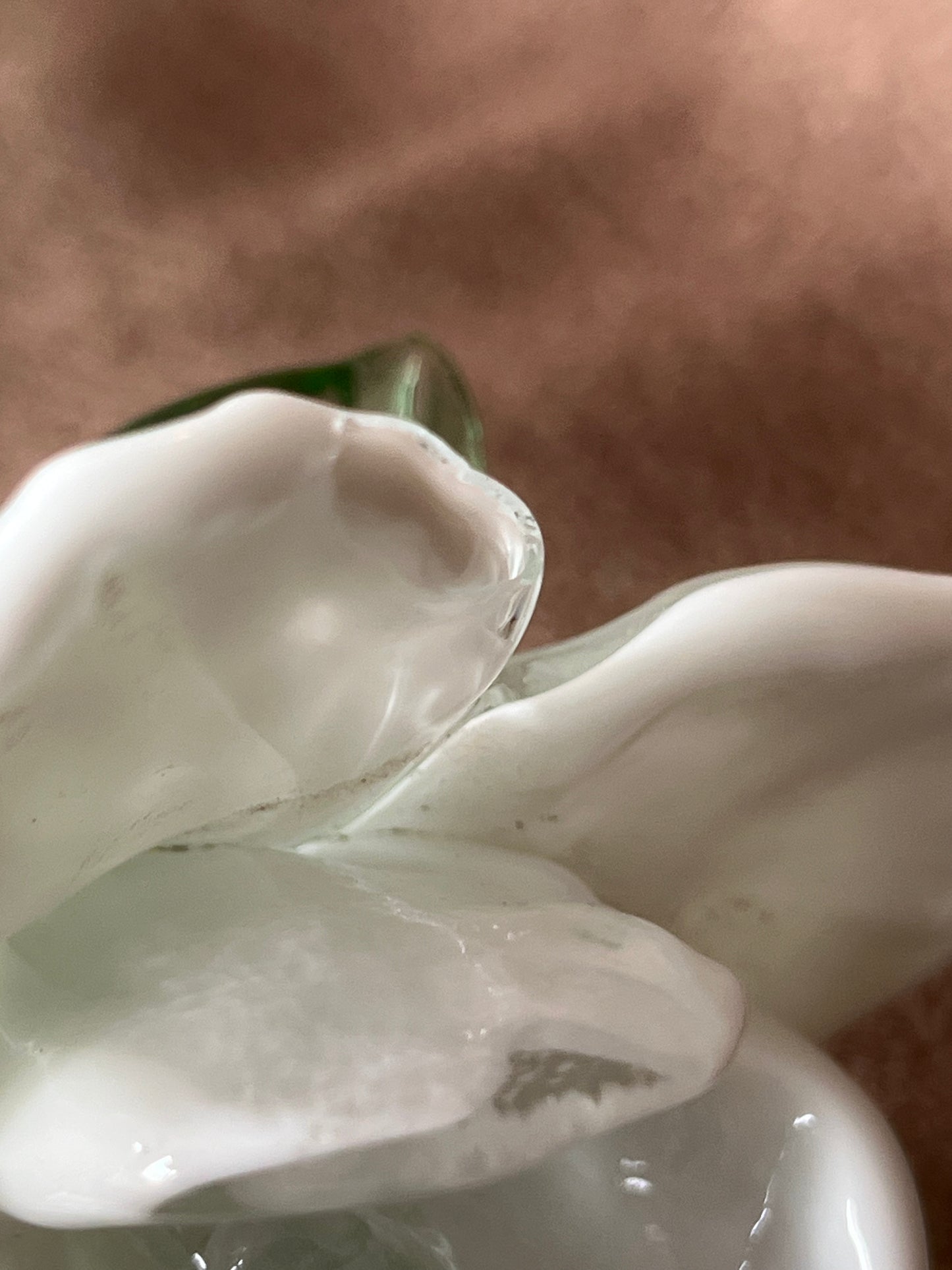 Large Murano Style Glass White Flower