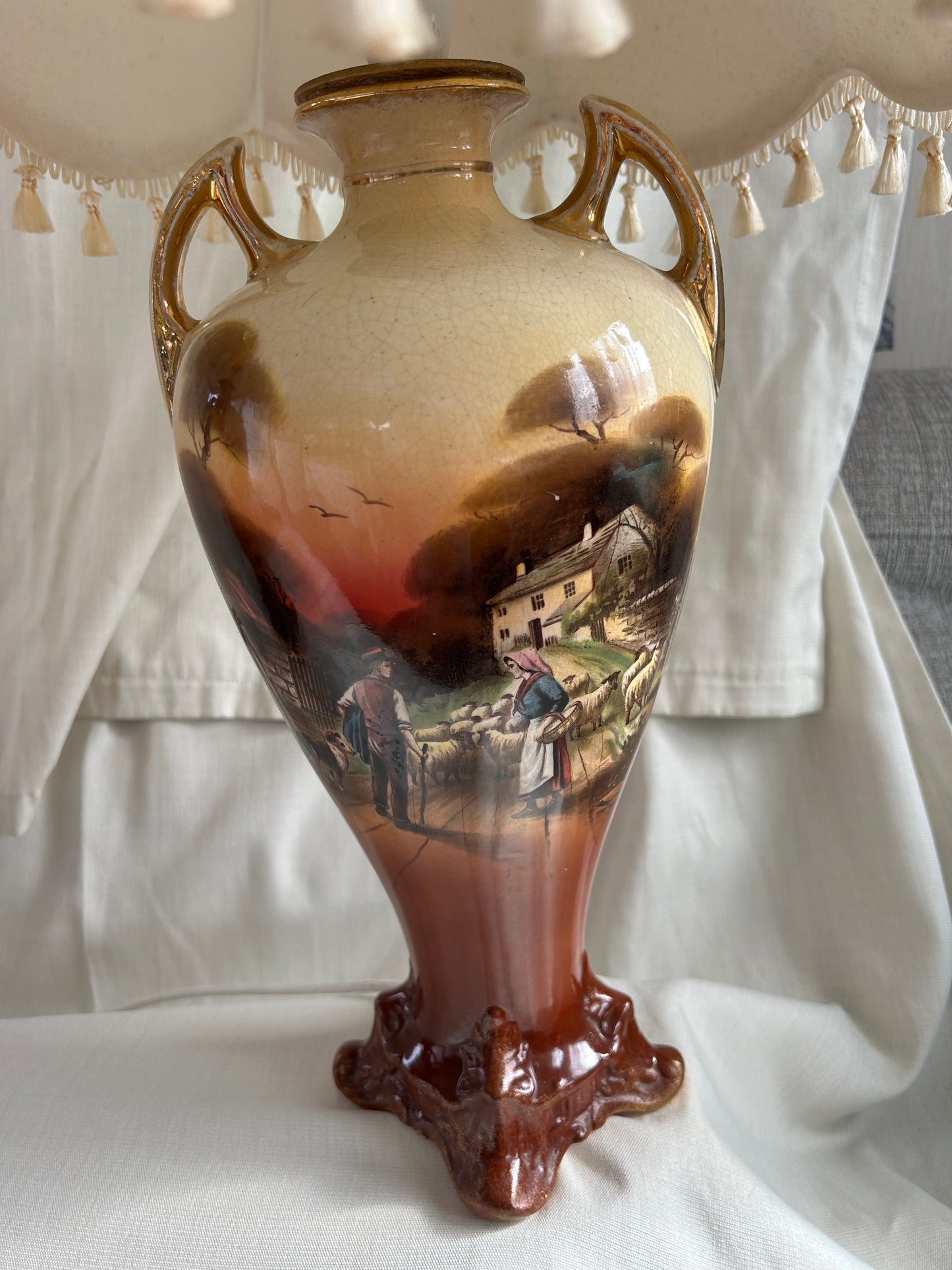 Vintage Rare Falcon Ware Pottery Vases Converted To Lamps