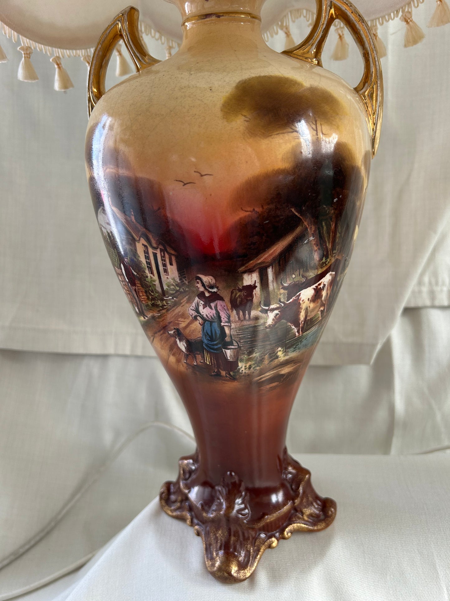 Vintage Rare Falcon Ware Pottery Vases Converted To Lamps
