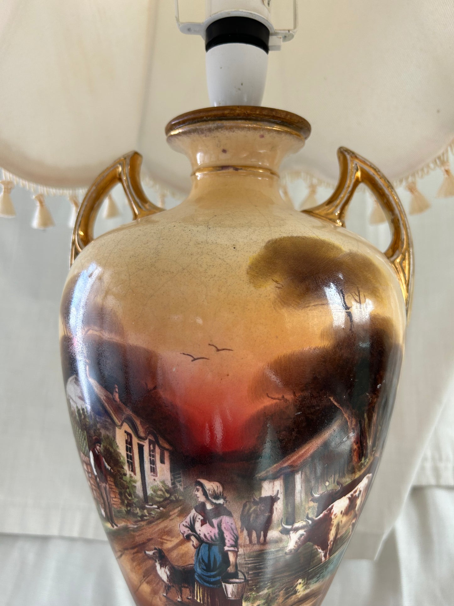 Vintage Rare Falcon Ware Pottery Vases Converted To Lamps