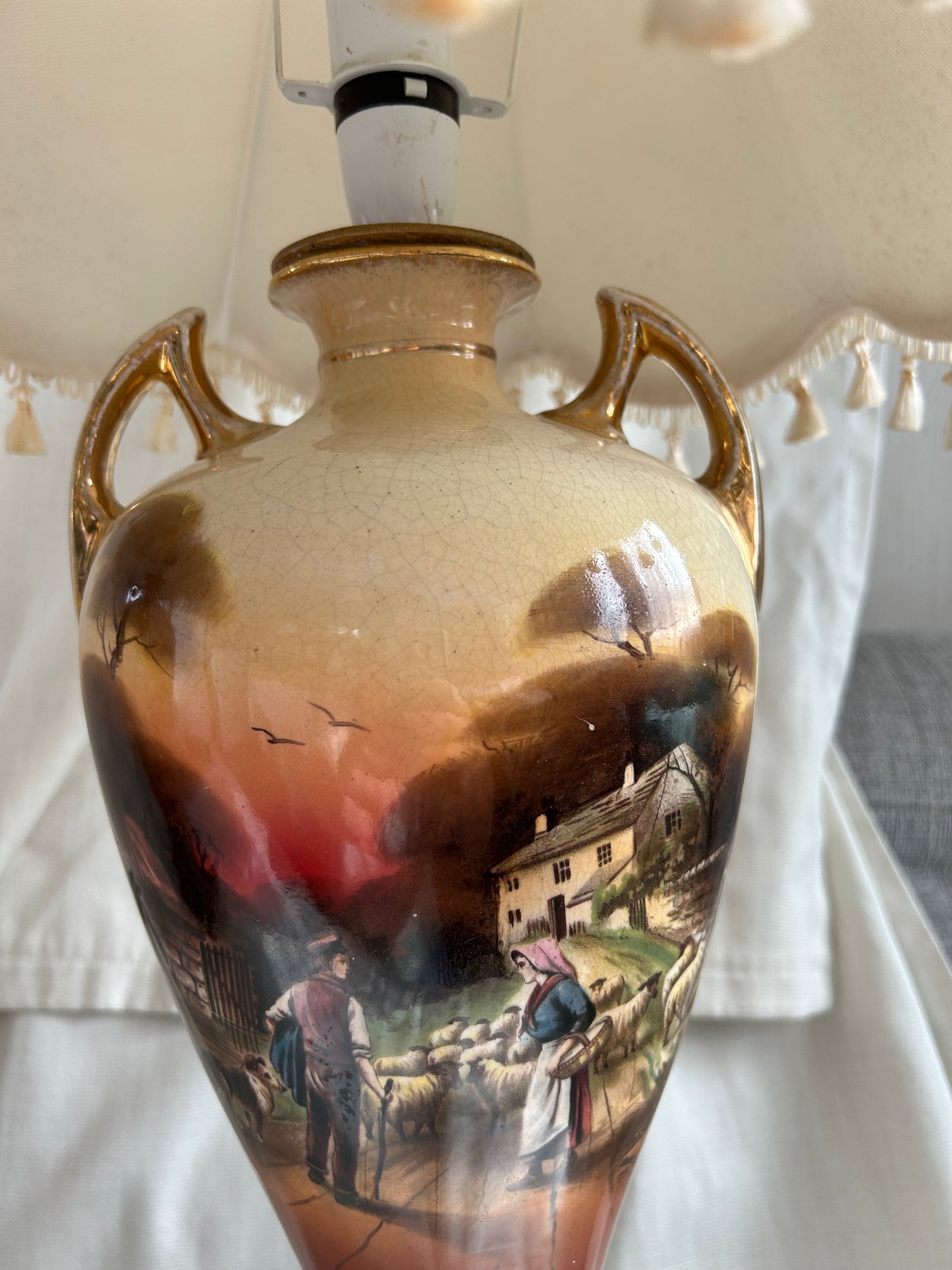 Vintage Rare Falcon Ware Pottery Vases Converted To Lamps