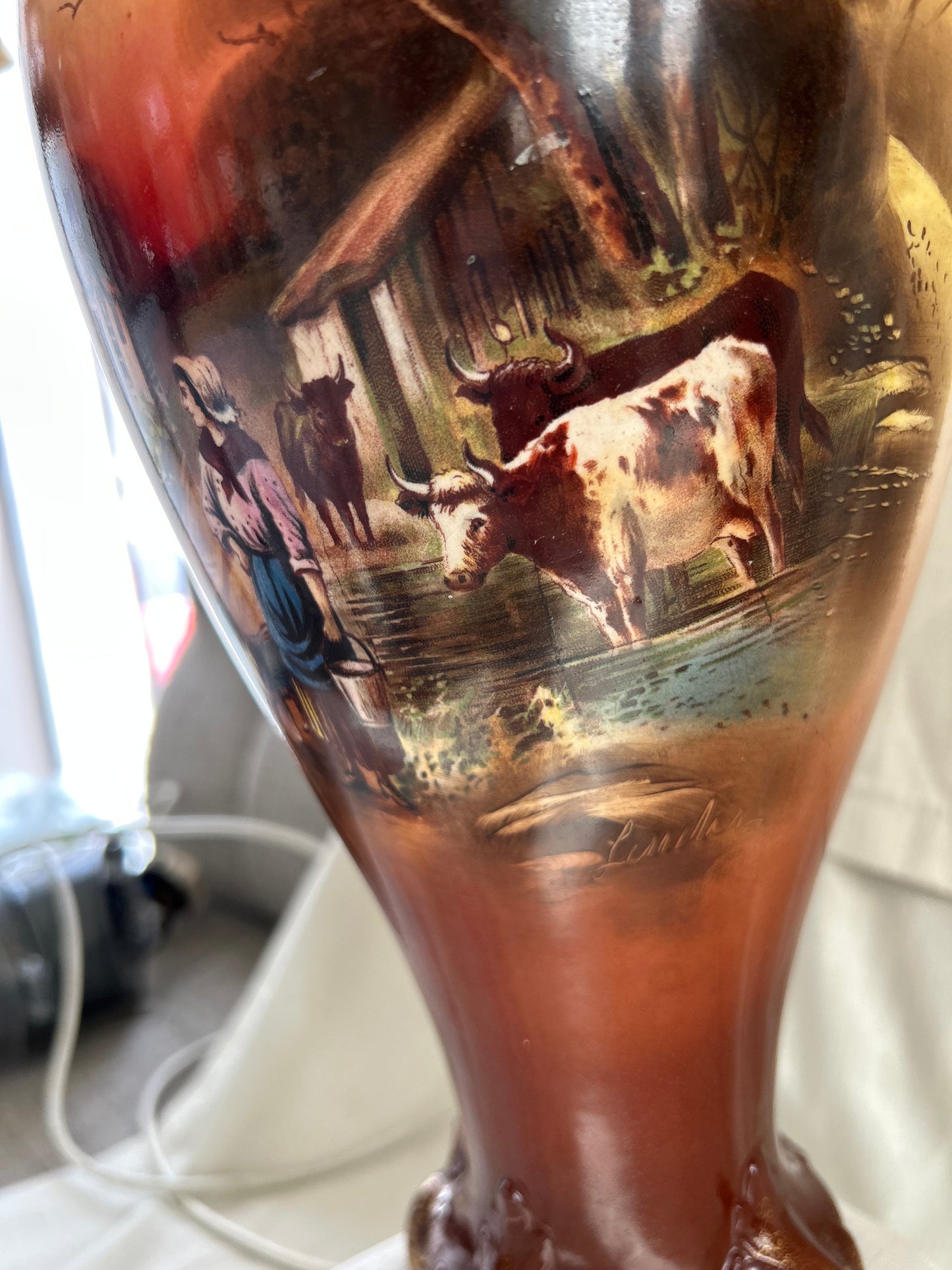 Vintage Rare Falcon Ware Pottery Vases Converted To Lamps