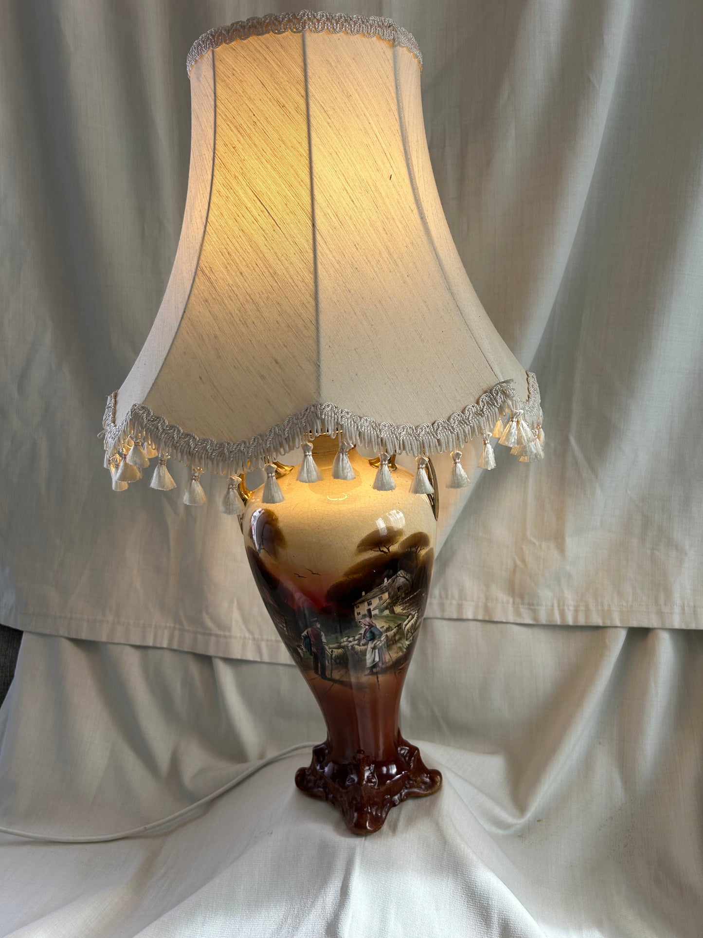 Vintage Rare Falcon Ware Pottery Vases Converted To Lamps