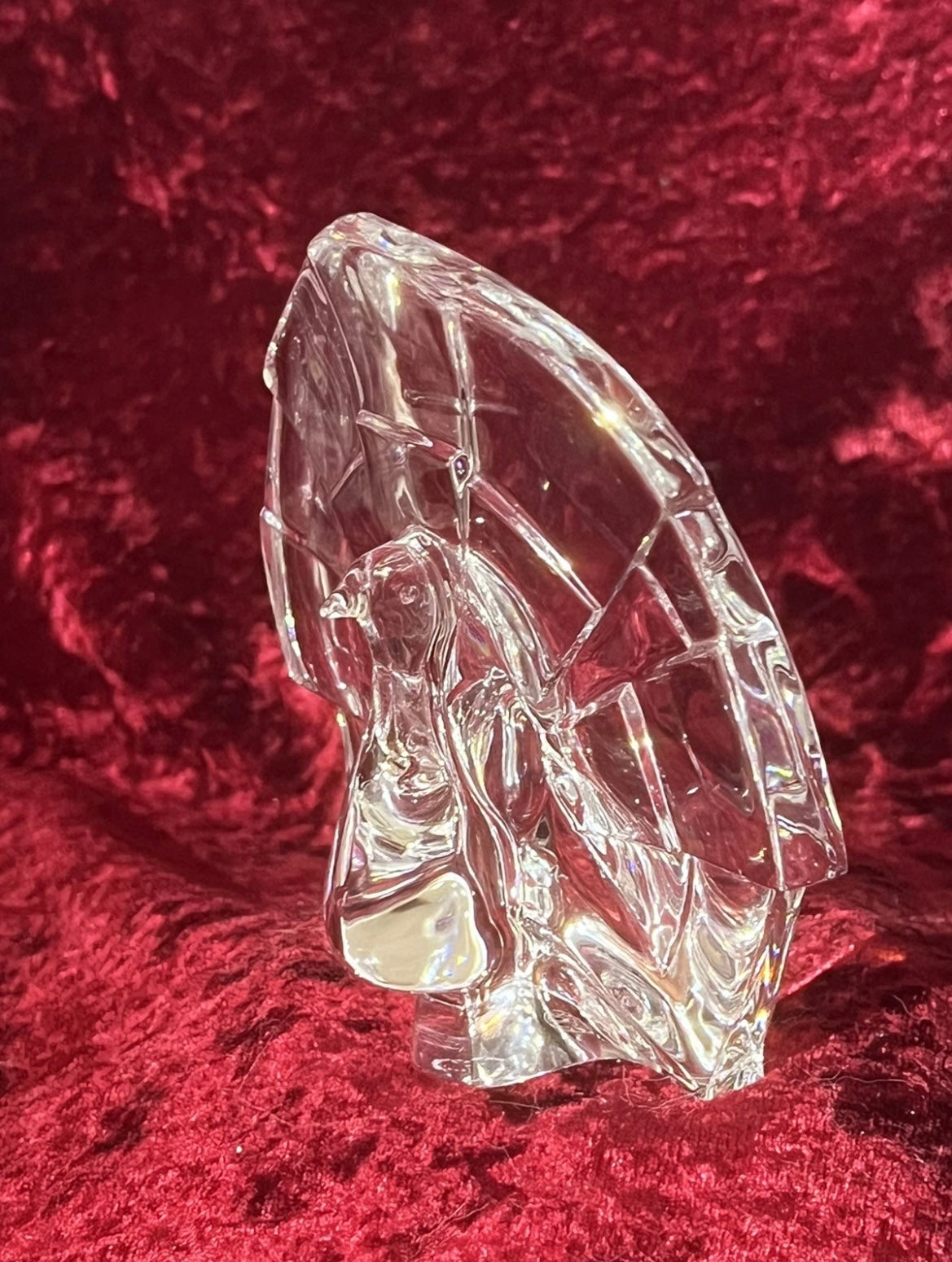 Stunning Baccarat French Crystal Glass Peacock Figurine