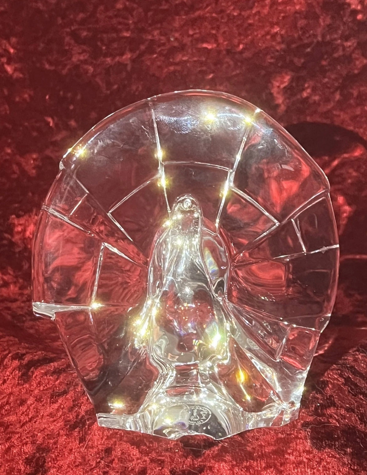 Stunning Baccarat French Crystal Glass Peacock Figurine