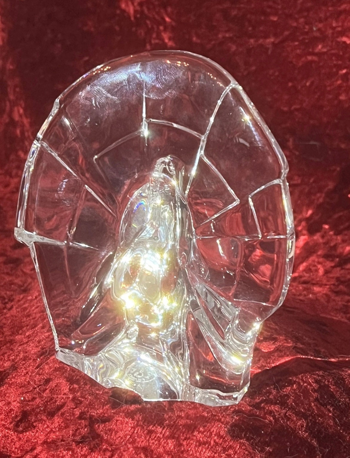 Stunning Baccarat French Crystal Glass Peacock Figurine