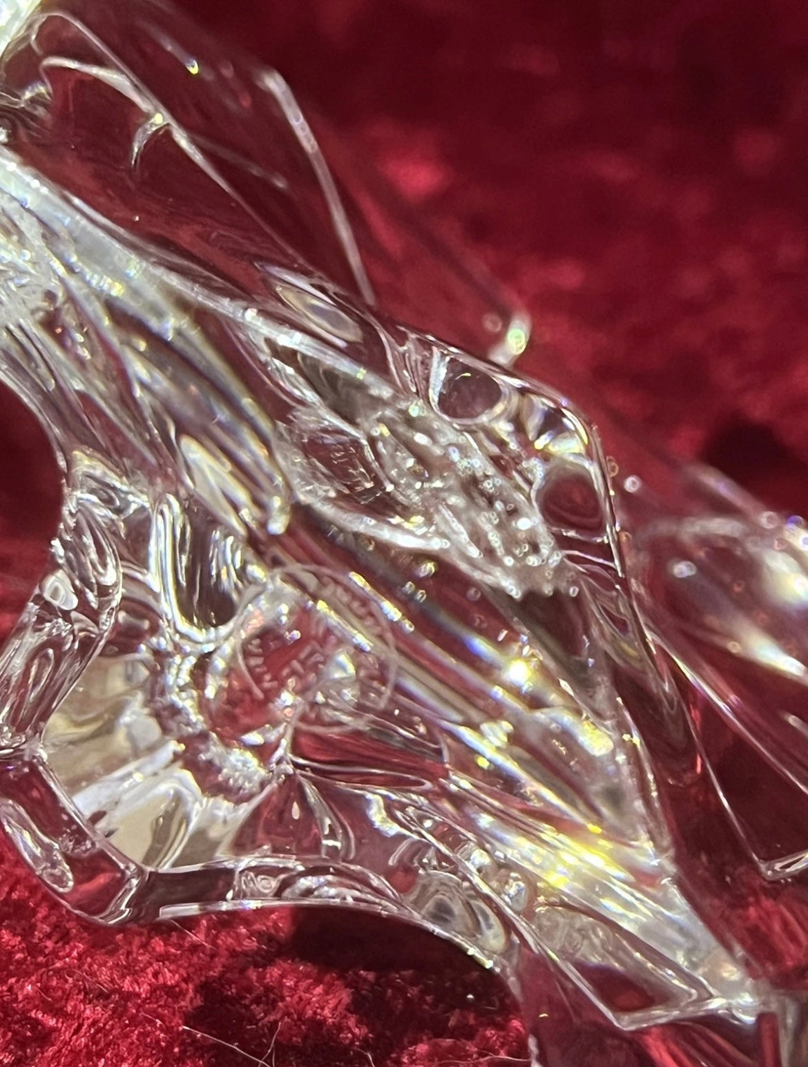 Stunning Baccarat French Crystal Glass Peacock Figurine