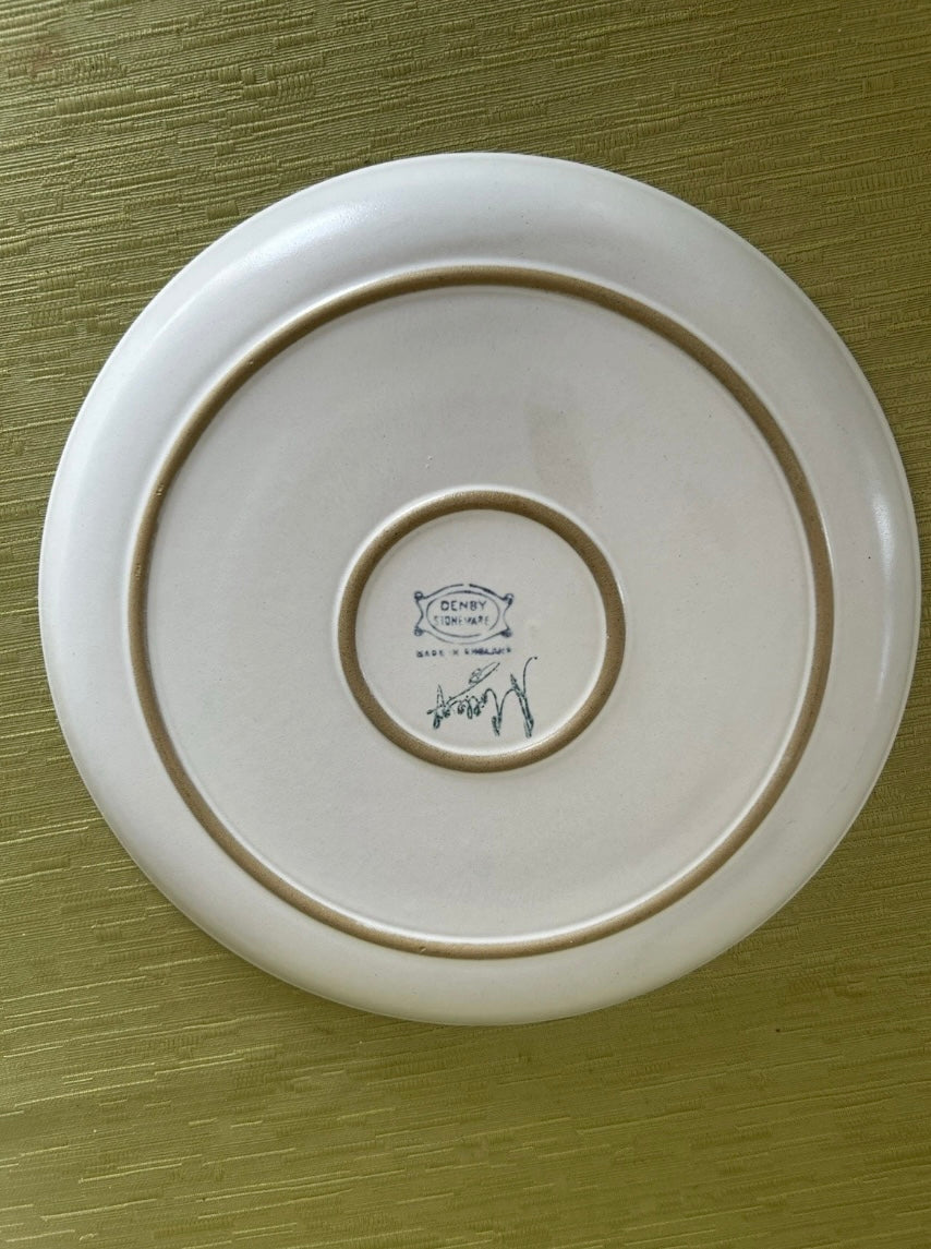 Vintage Rare 2 x Denby Flair Rooster Dinner Plates Signed by Artist