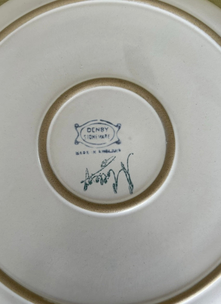 Vintage Rare 2 x Denby Flair Rooster Dinner Plates Signed by Artist