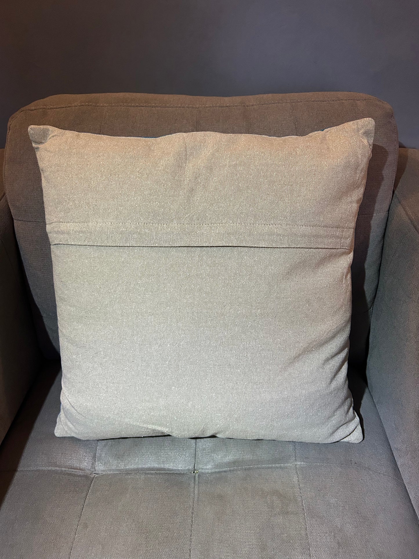Vintage Retro Scandinavian Boho Embroidered Style Cushion Design Blue Turquoise (4 available)