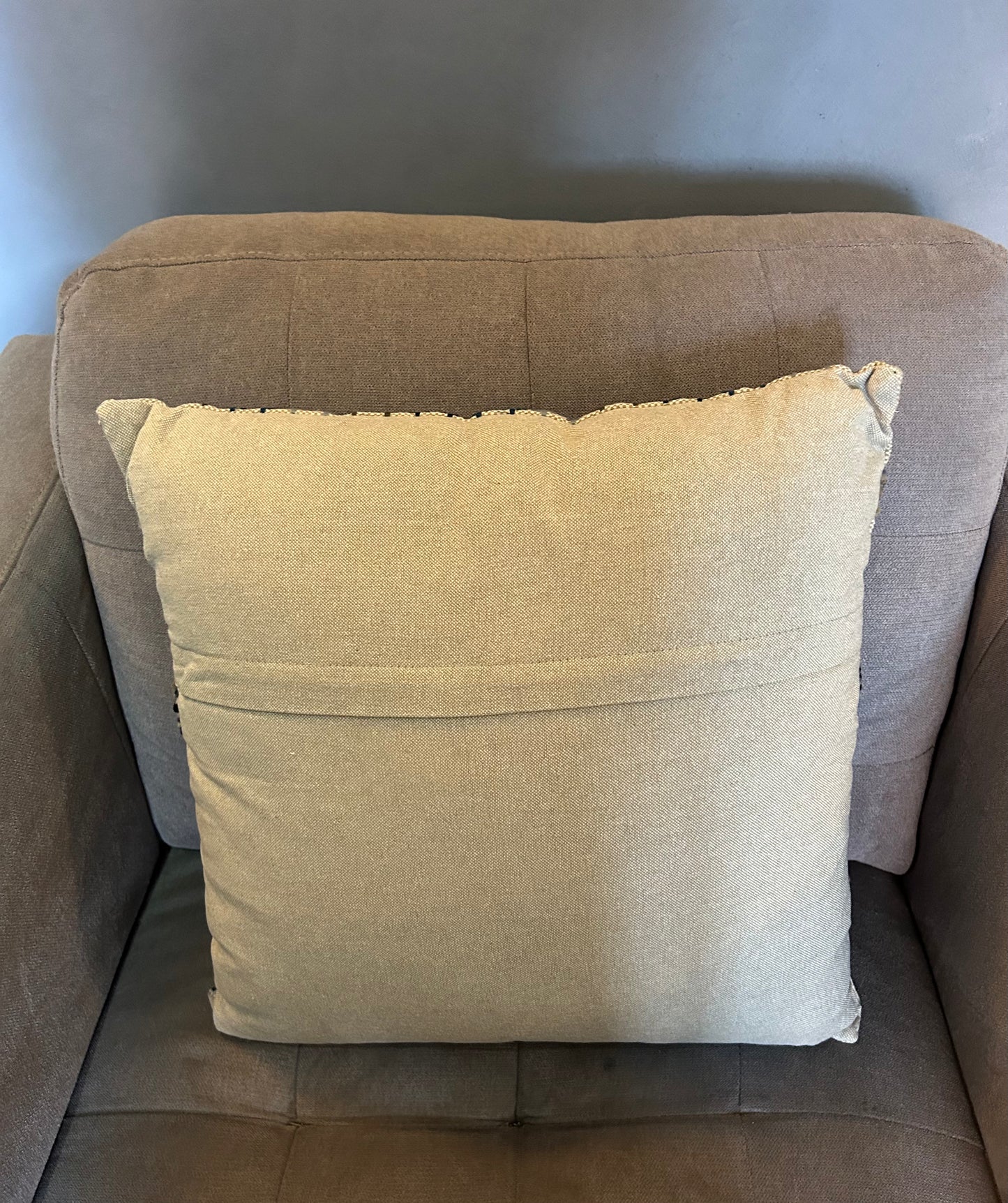 Vintage Retro Scandinavian Boho Embroidered Tuff Style Cushion Design Blue Brown (4 available)