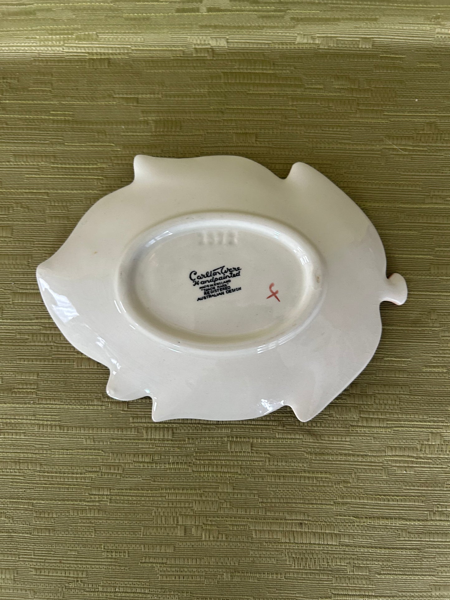 Vintage Carlton Ware Autumn Oak Leaf Plate & Preserve Jar Pot with Lid 1960's 1970's