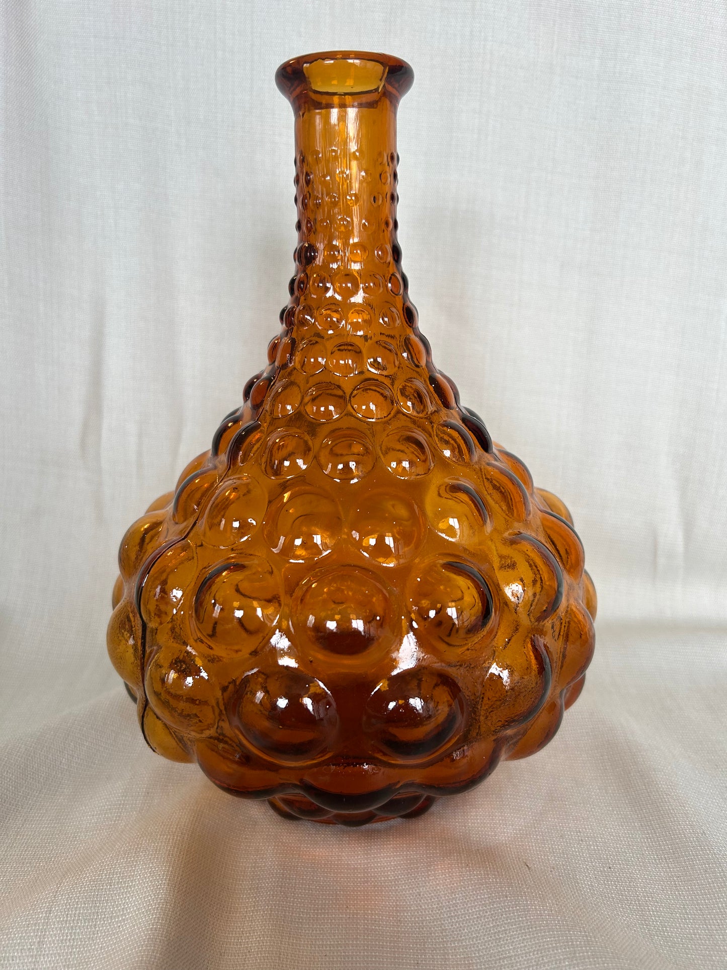 Vintage Mid Century Italian Empoli Amber Genie Bottle