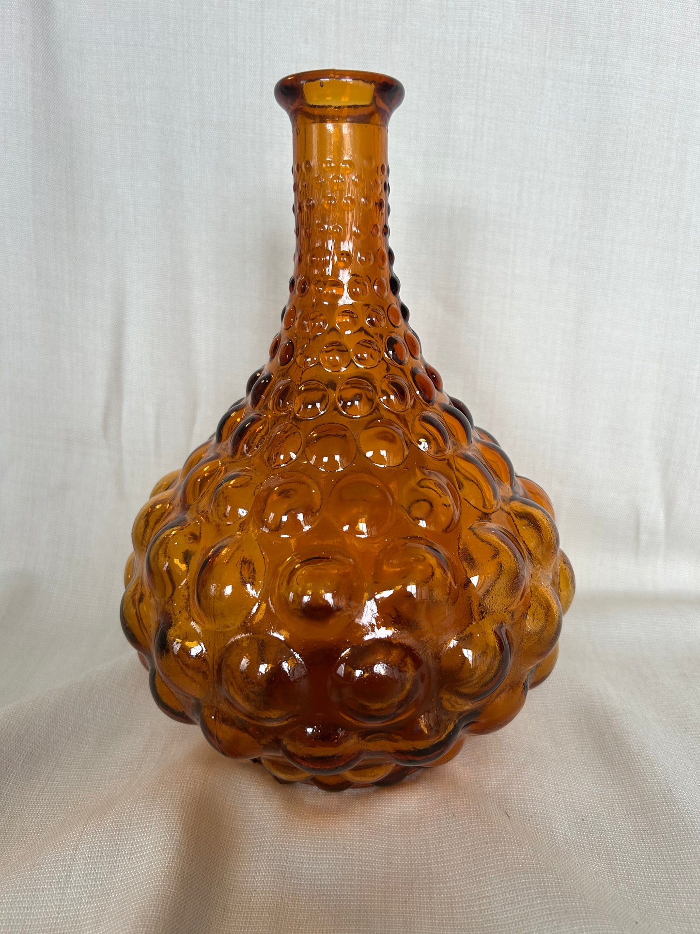 Vintage Mid Century Italian Empoli Amber Genie Bottle