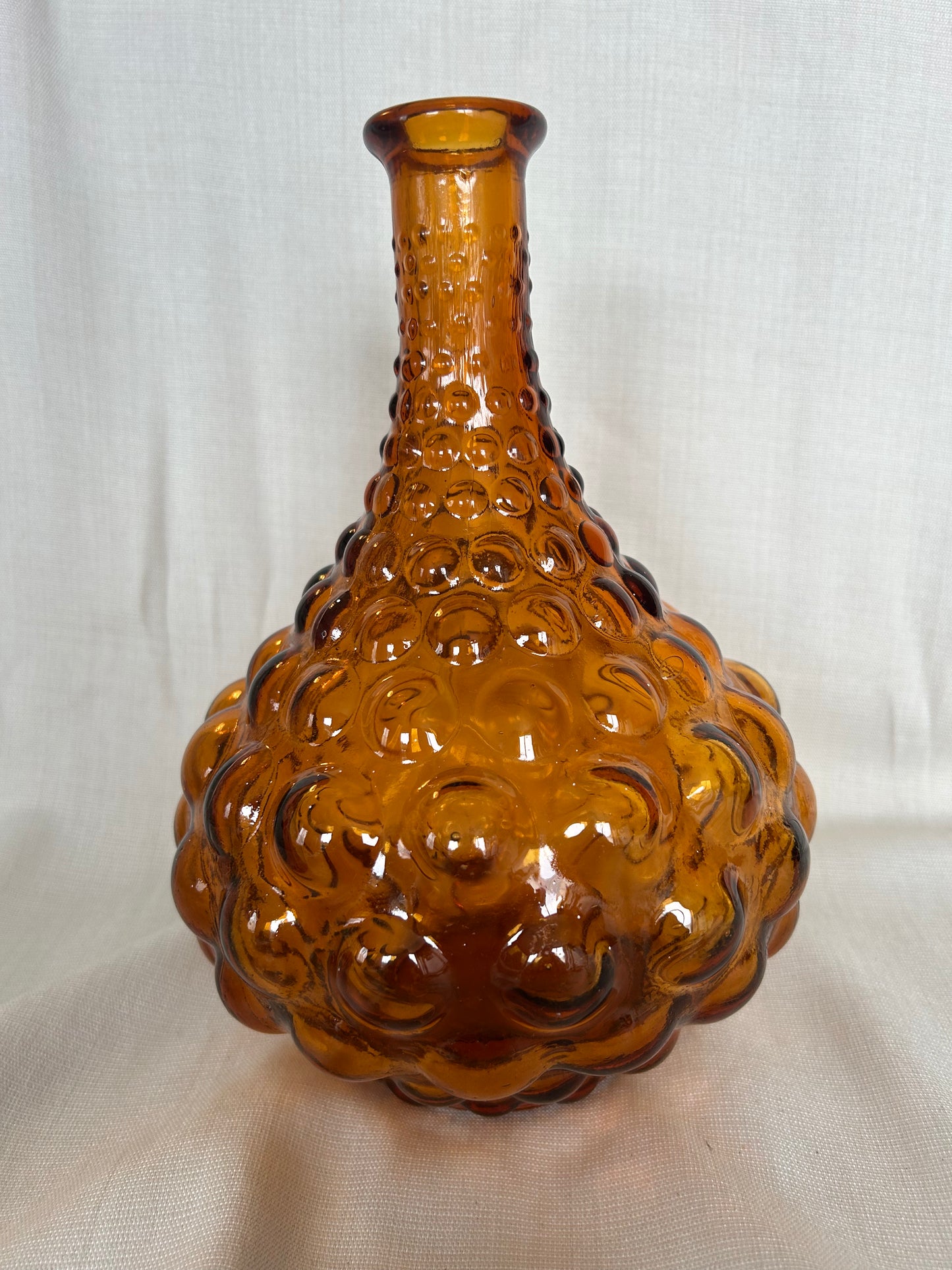 Vintage Mid Century Italian Empoli Amber Genie Bottle