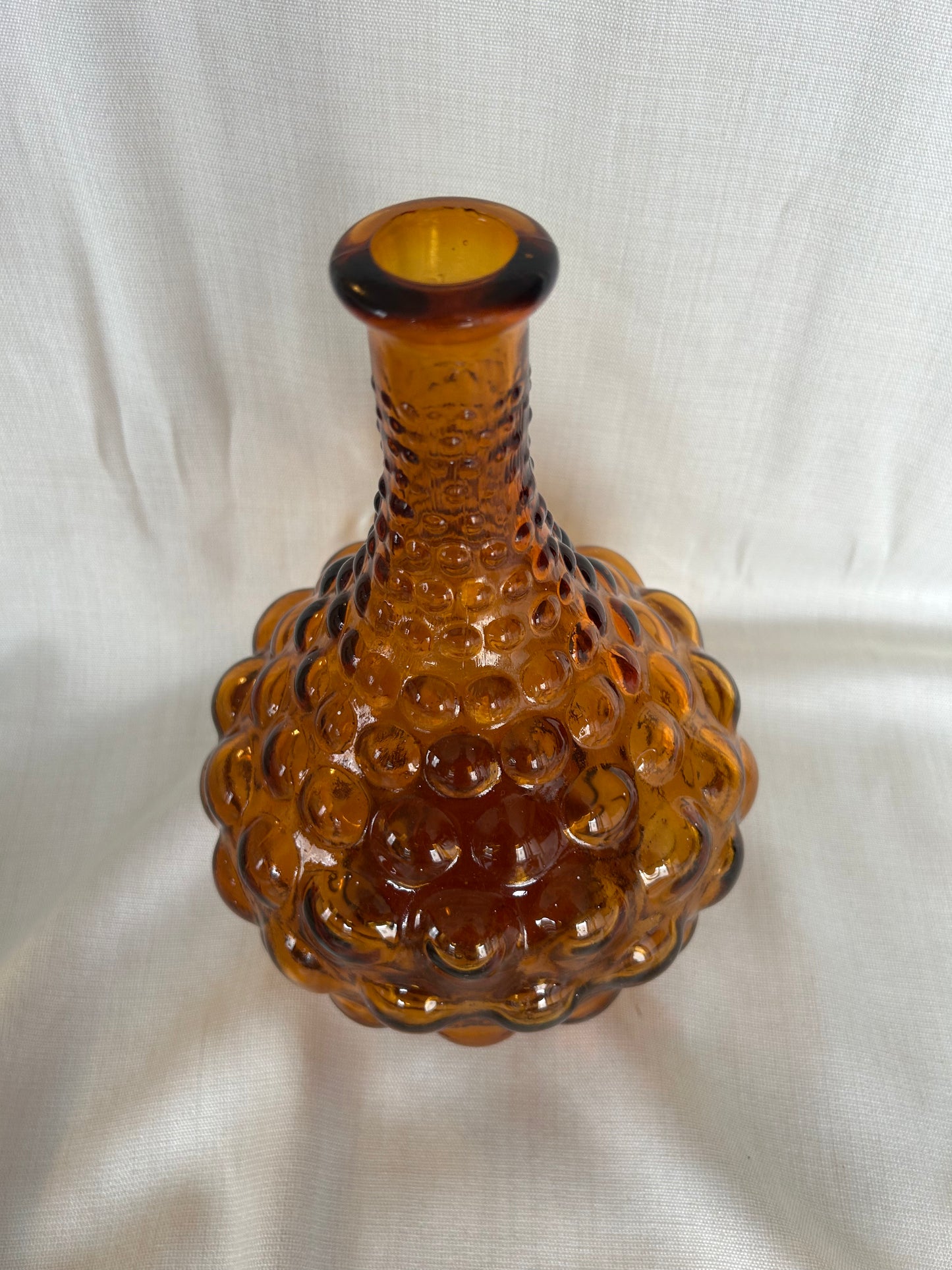 Vintage Mid Century Italian Empoli Amber Genie Bottle