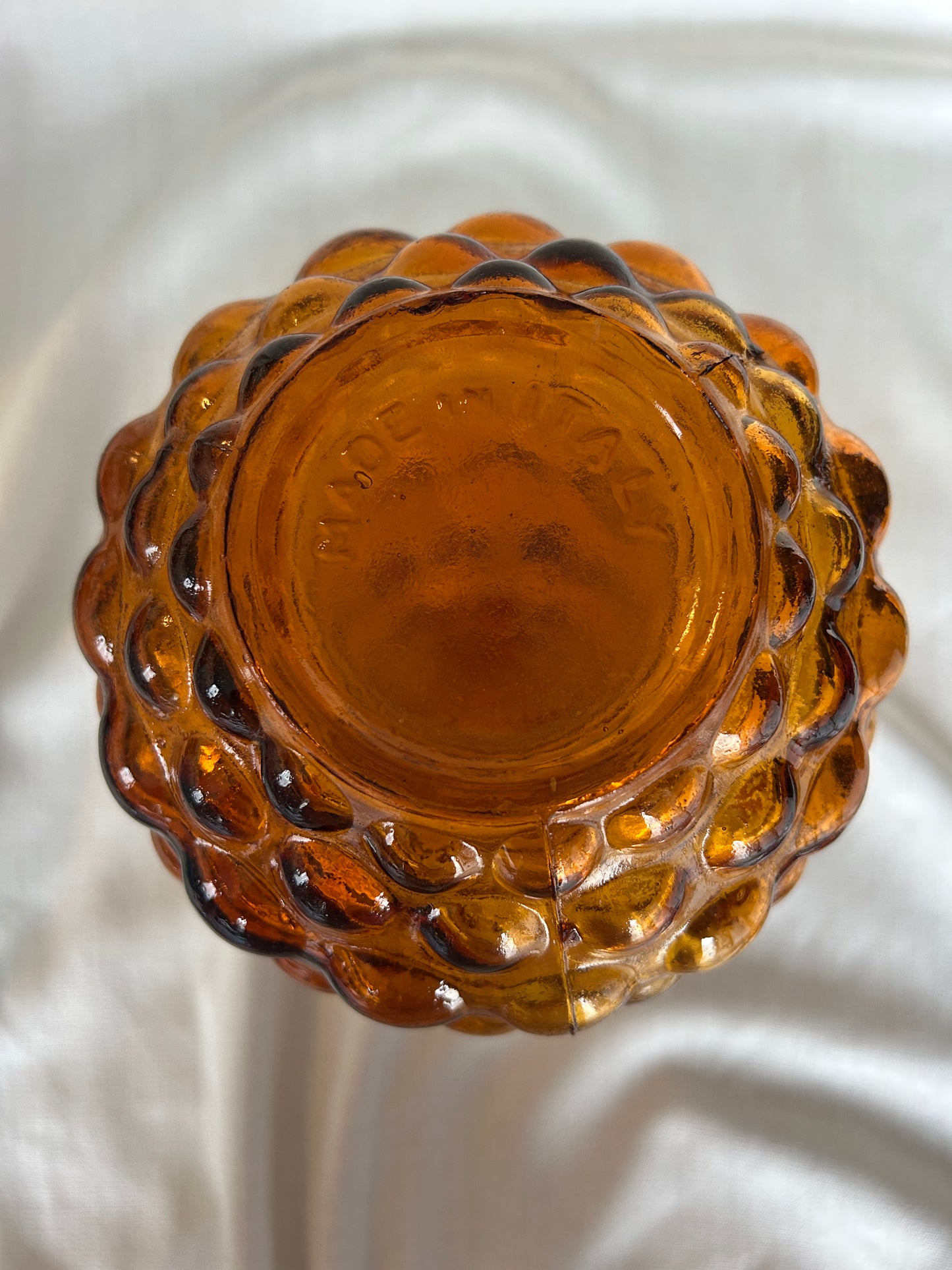 Vintage Mid Century Italian Empoli Amber Genie Bottle