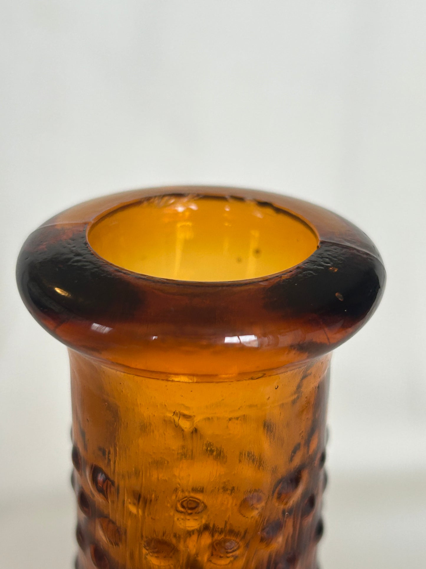 Vintage Mid Century Italian Empoli Amber Genie Bottle